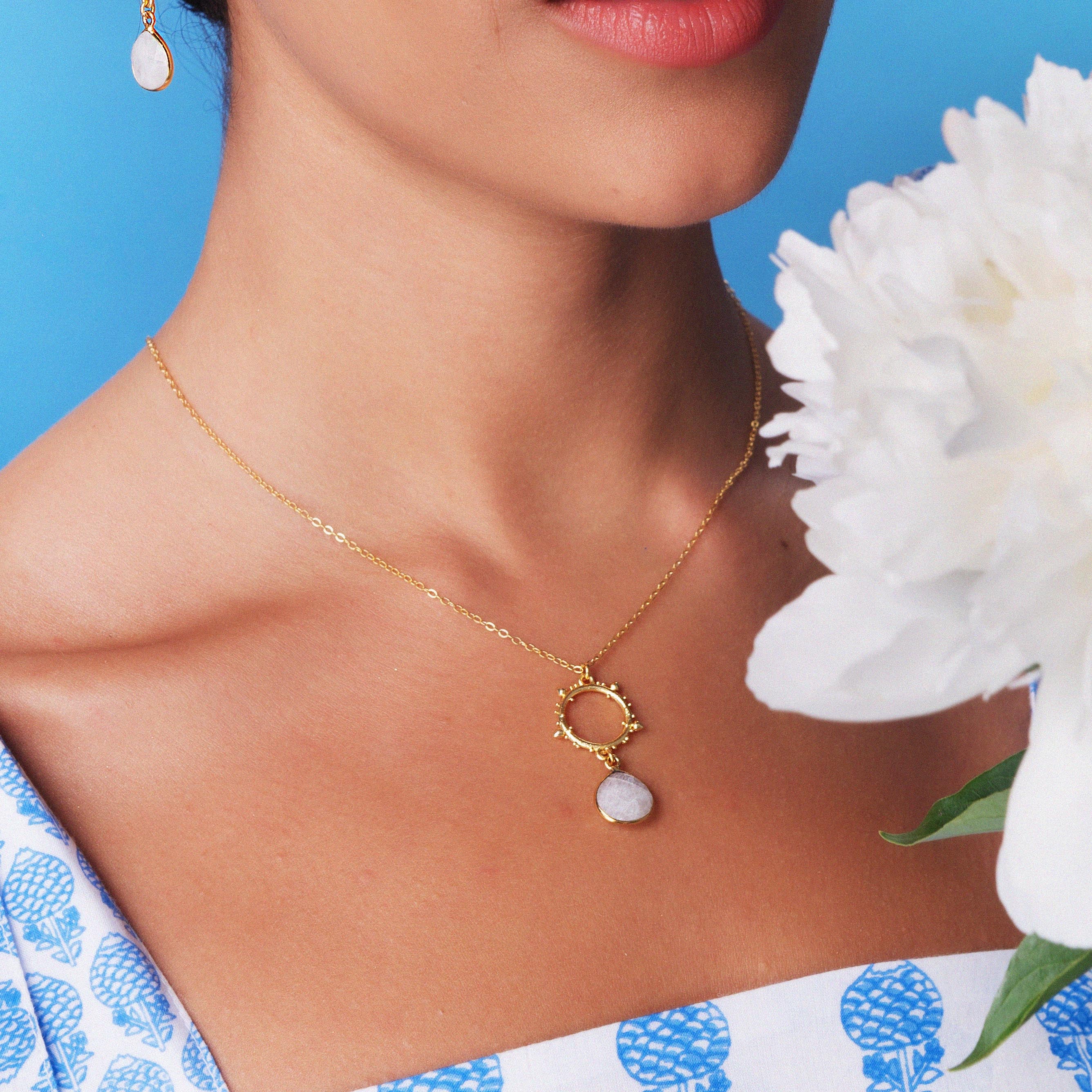Allegra Necklace White Moonstone - Image 2