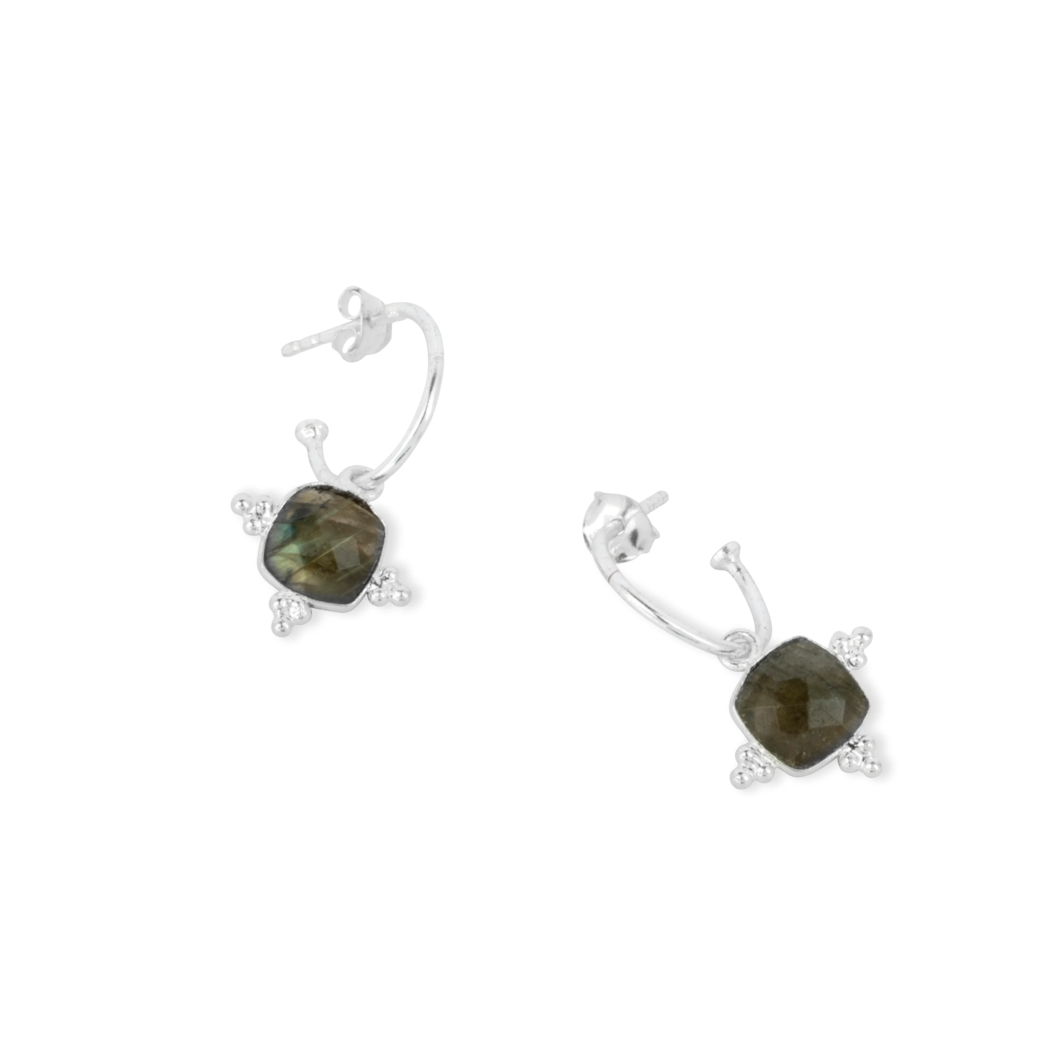 Asia Silver Labradorite Earrings