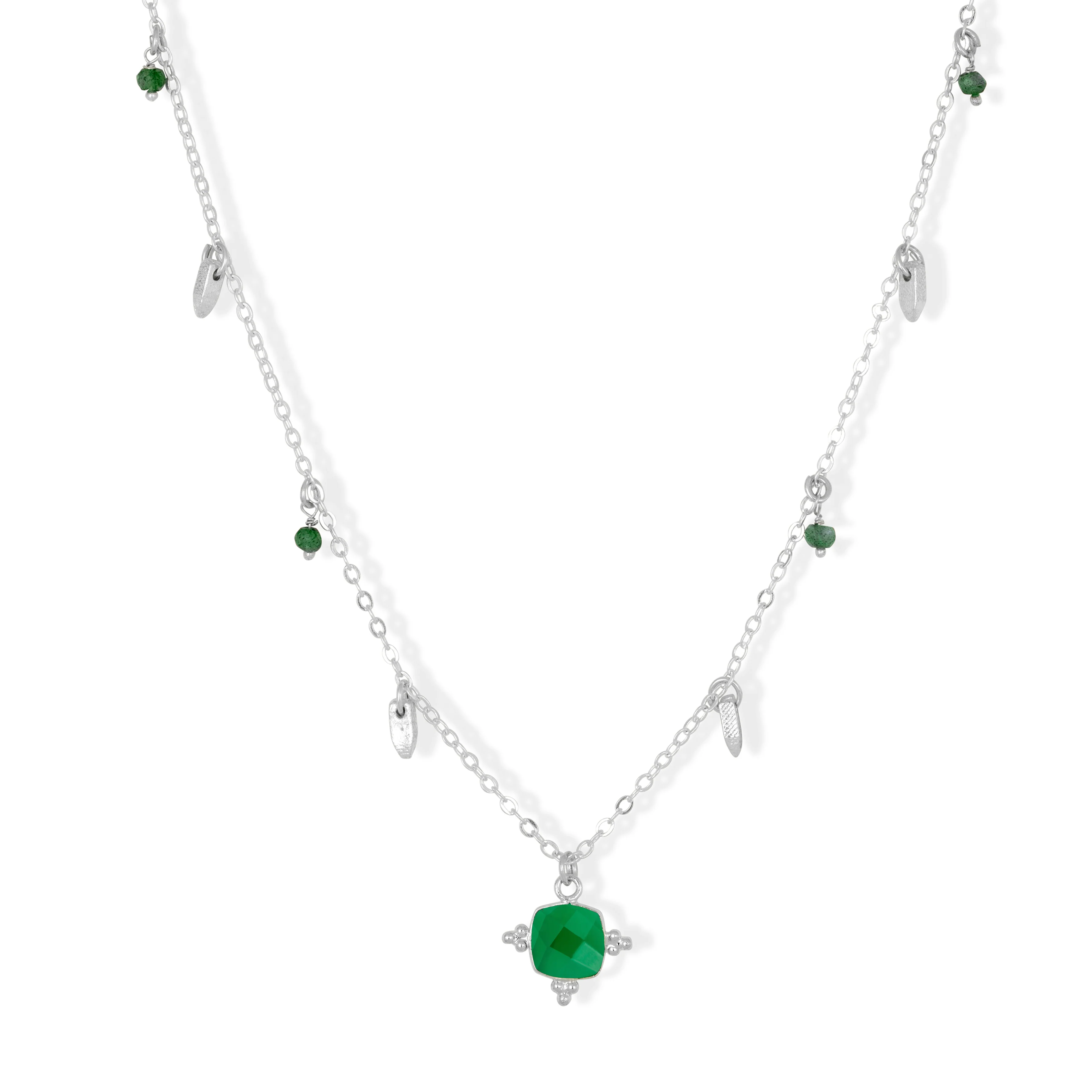 Asia Silver Green Onyx Necklace