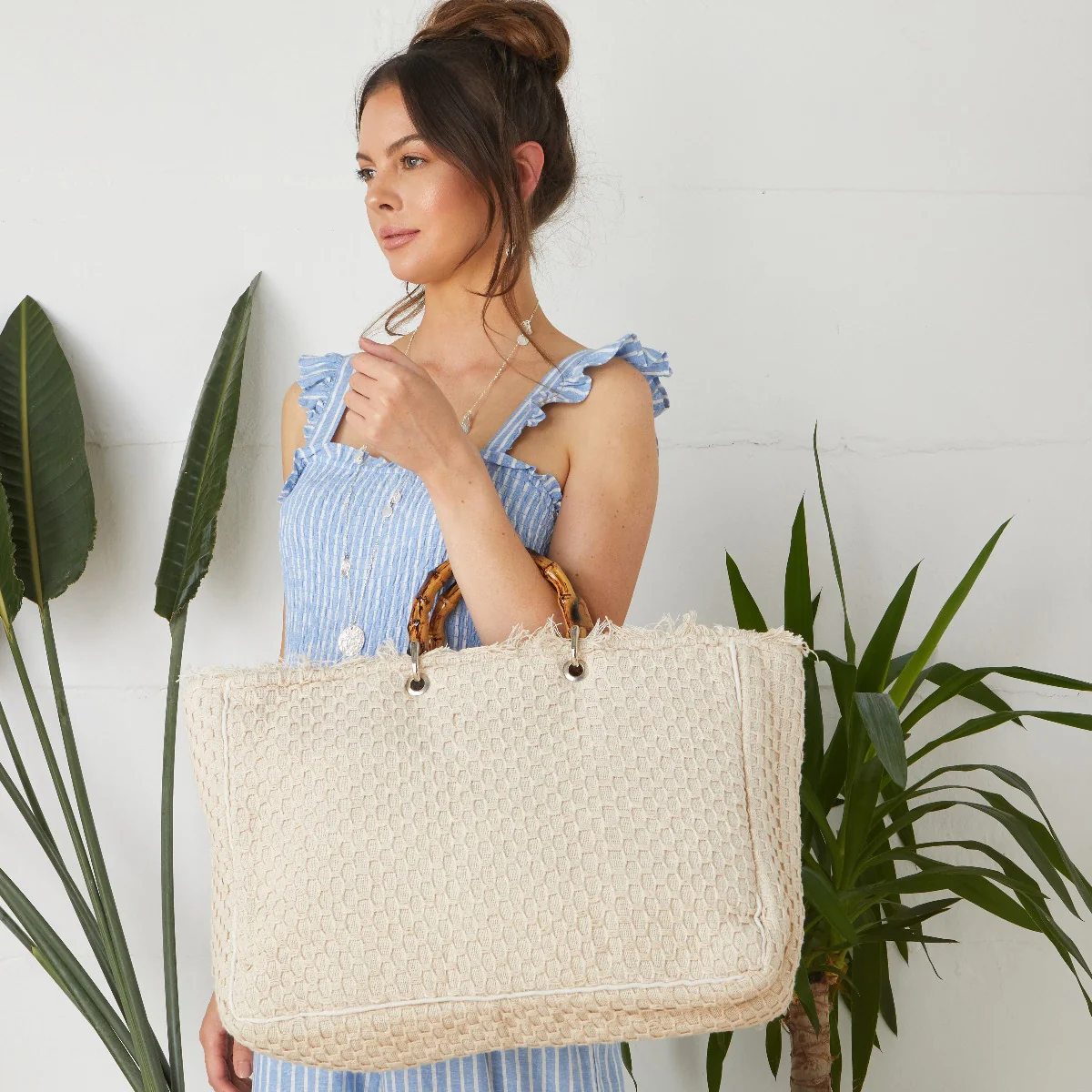 Athens Bamboo Handle Bag - Image 3