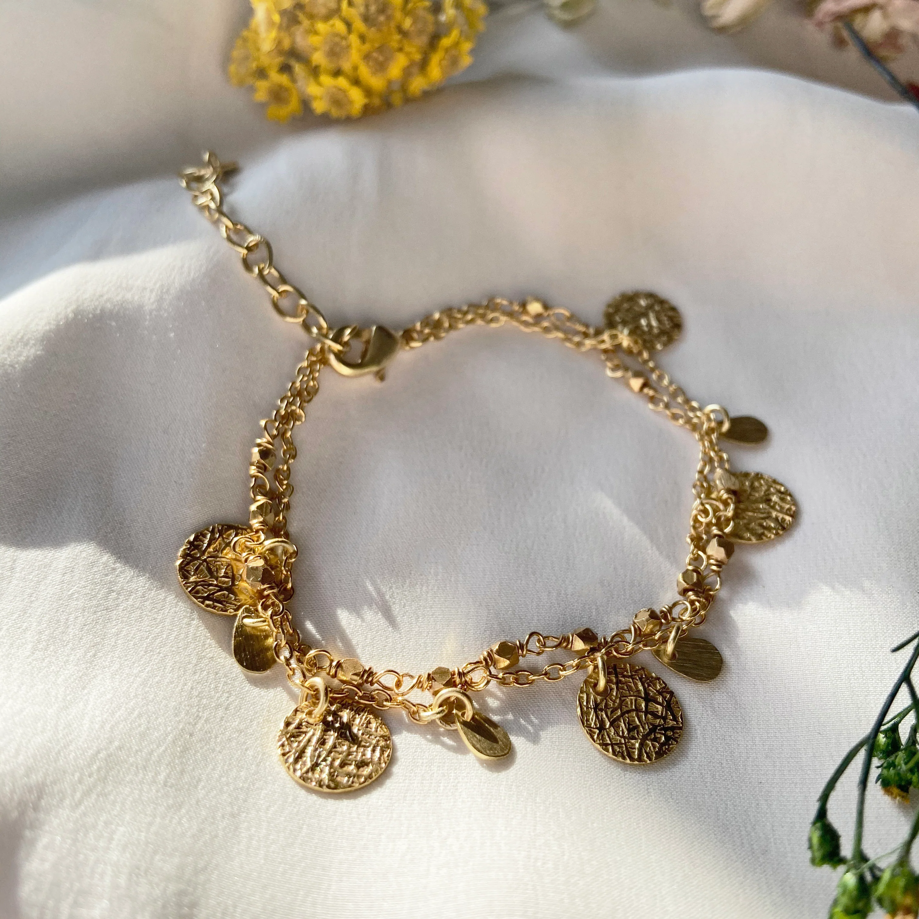 Athens Gold Coin Charm Bracelet - Image 3