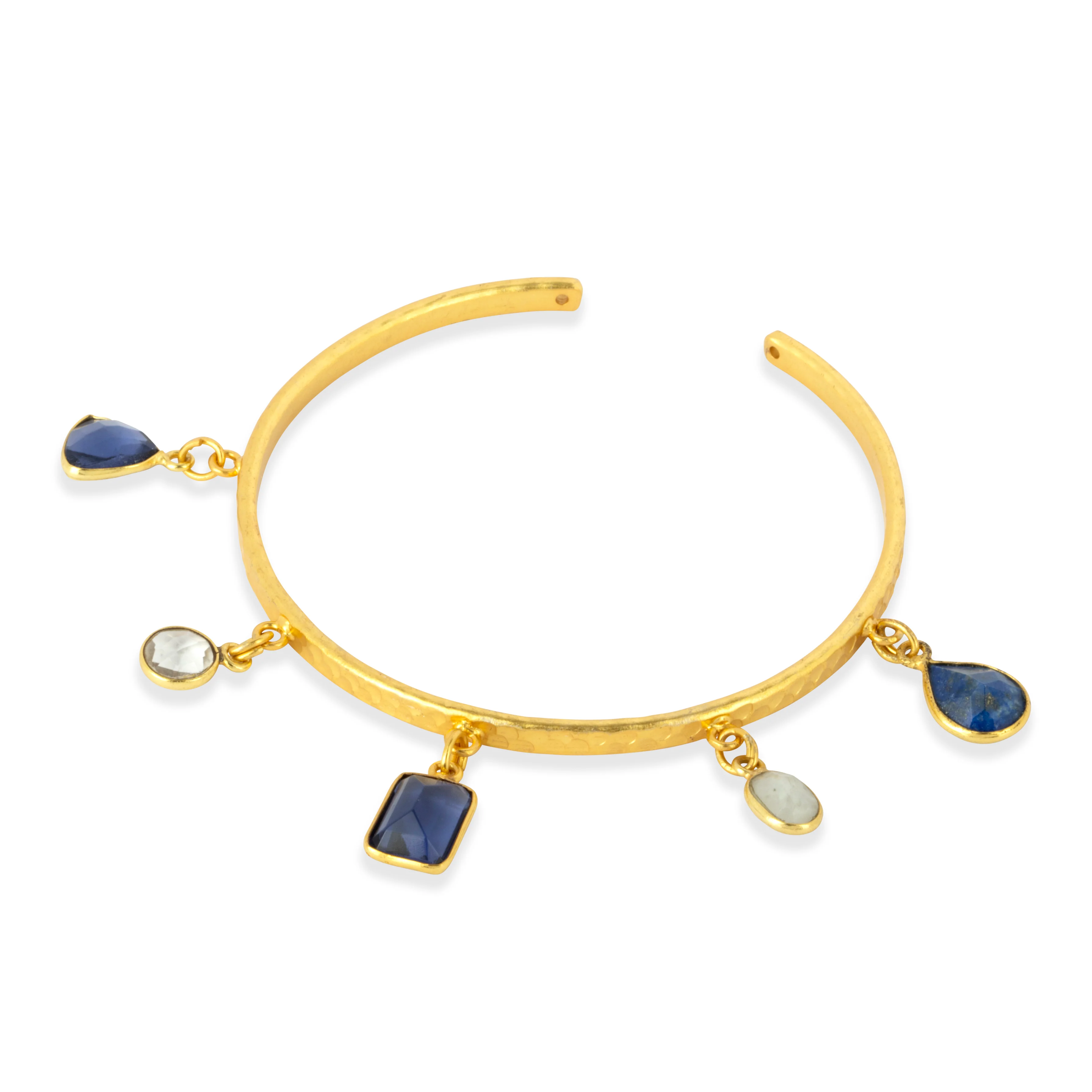 Aubrey Navy Gemstone Charm Bangle