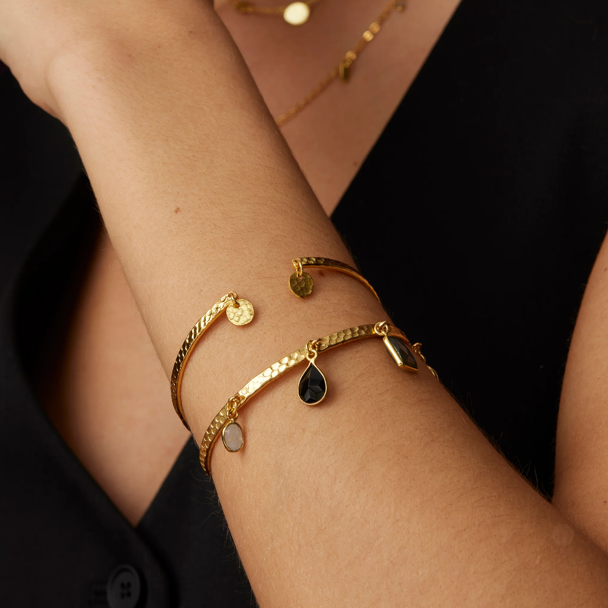 Aubrey Charm Black & Grey Bangle - Image 2