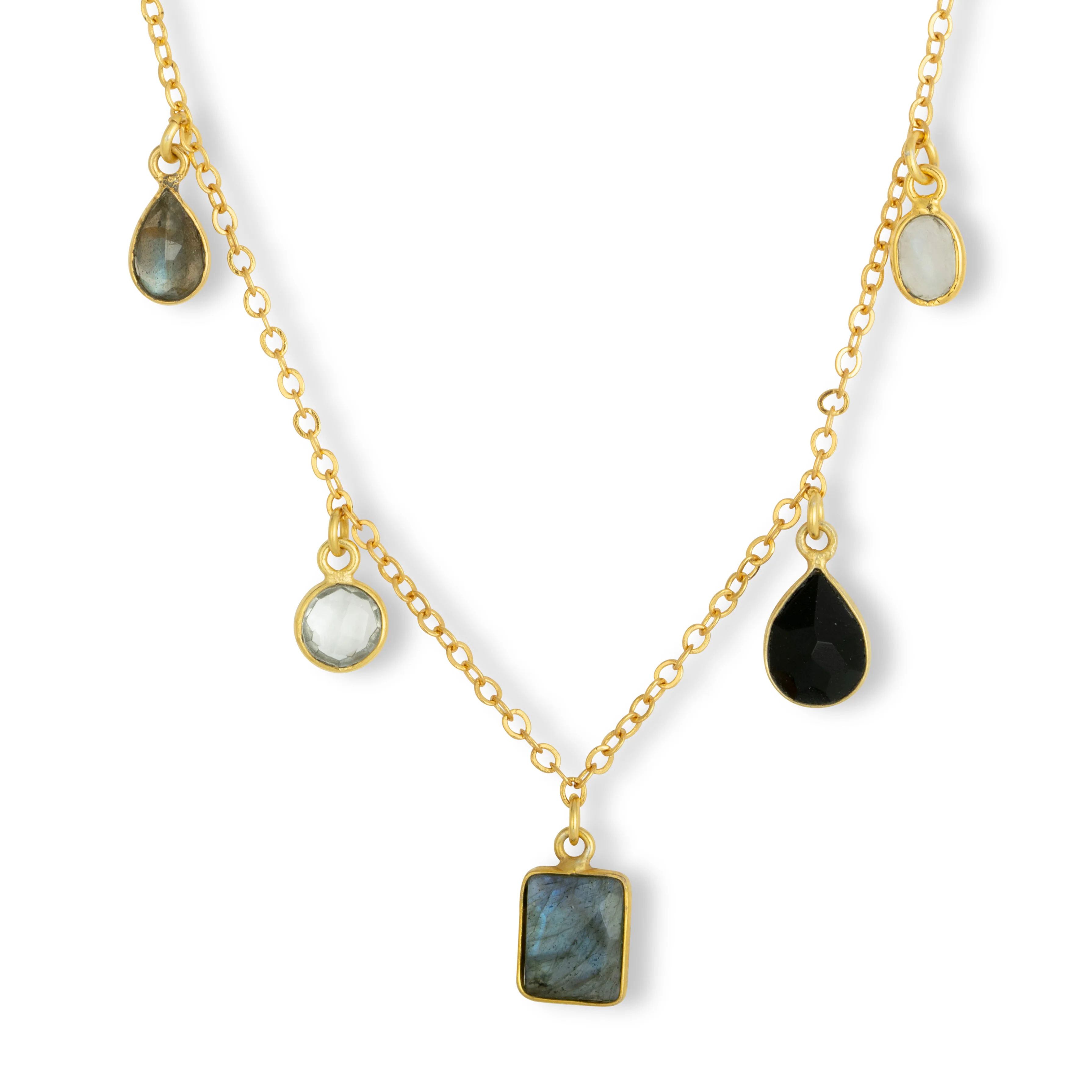 Aubrey Black & Grey Charm Necklace