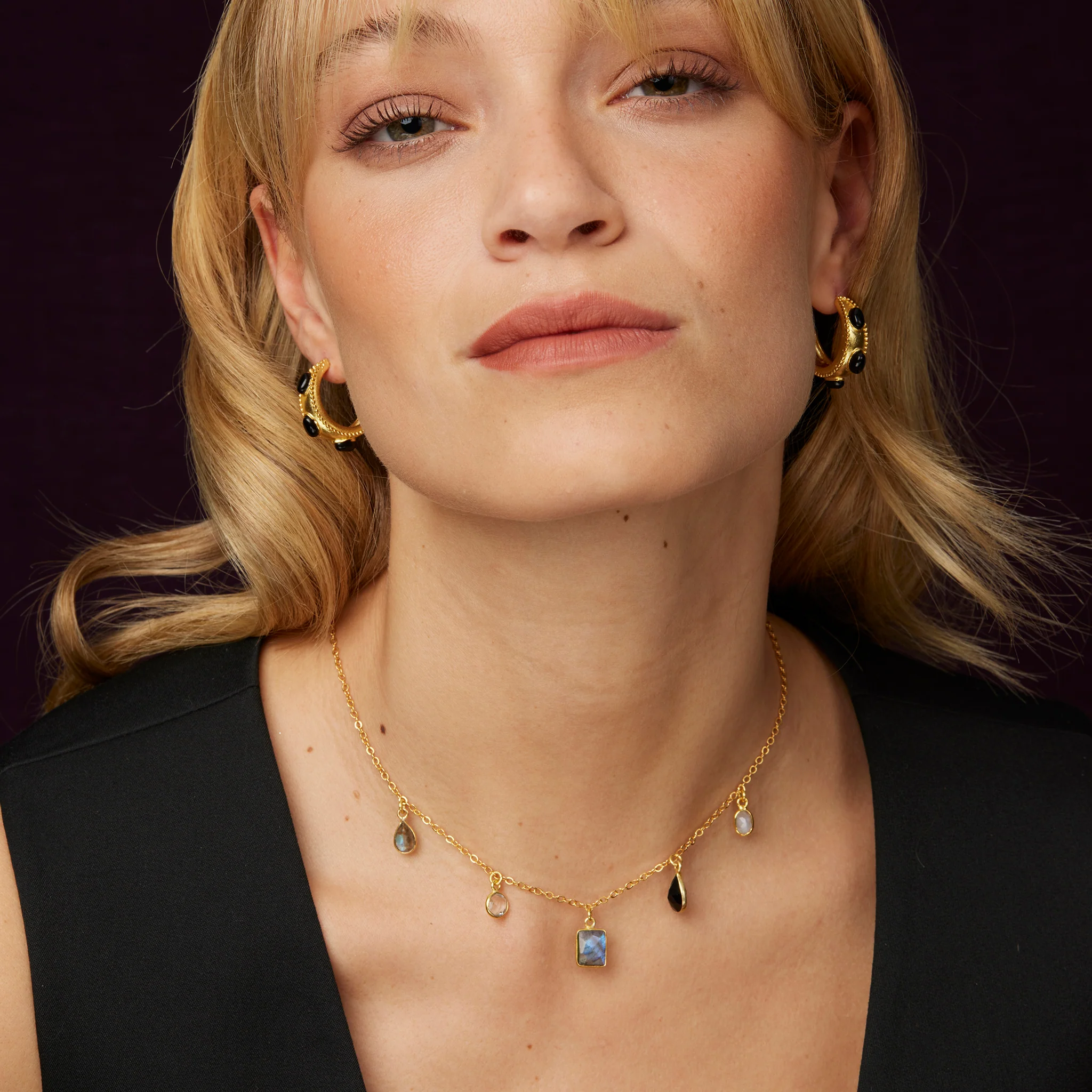 Aubrey Black & Grey Charm Necklace - Image 5