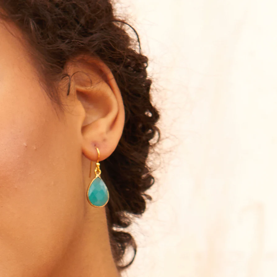 Ava Aqua Chalcedony Earrings - Image 3