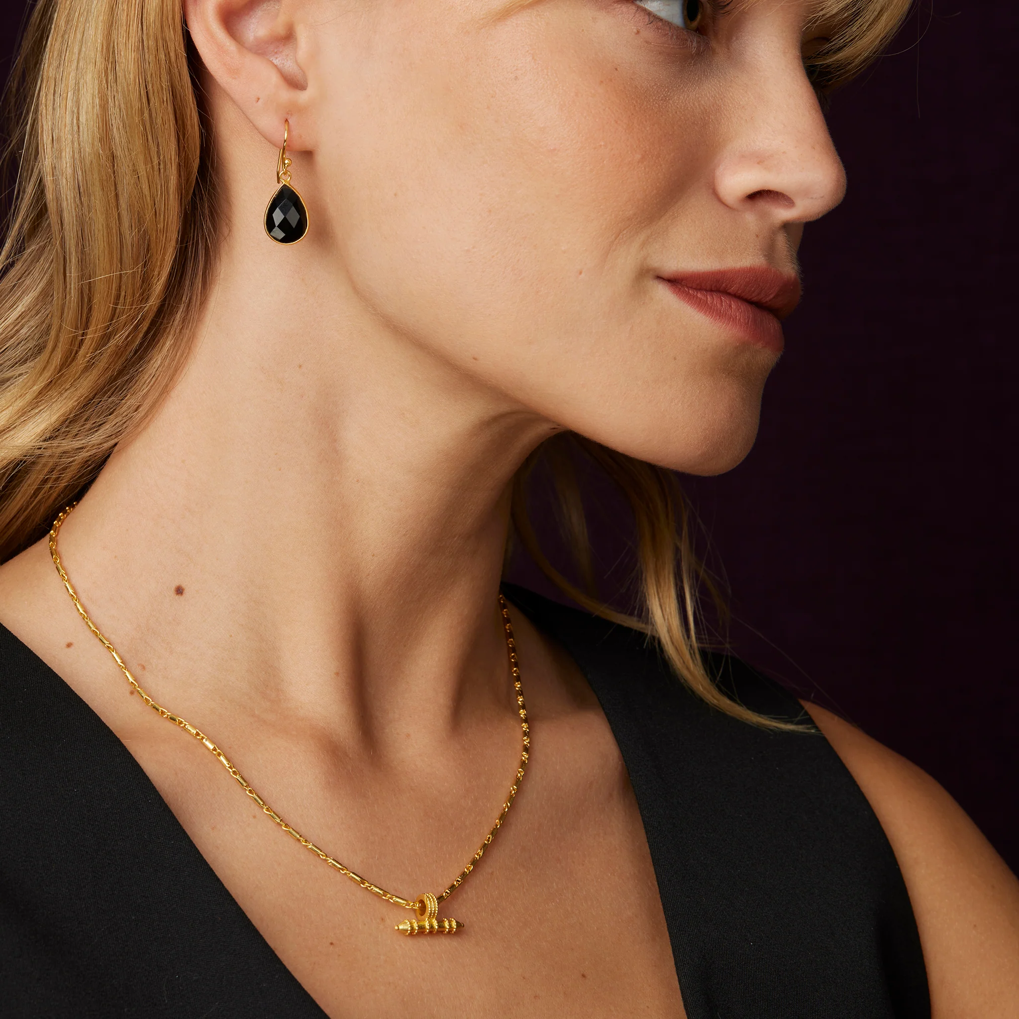 Ava Black Onyx Earrings - Image 2