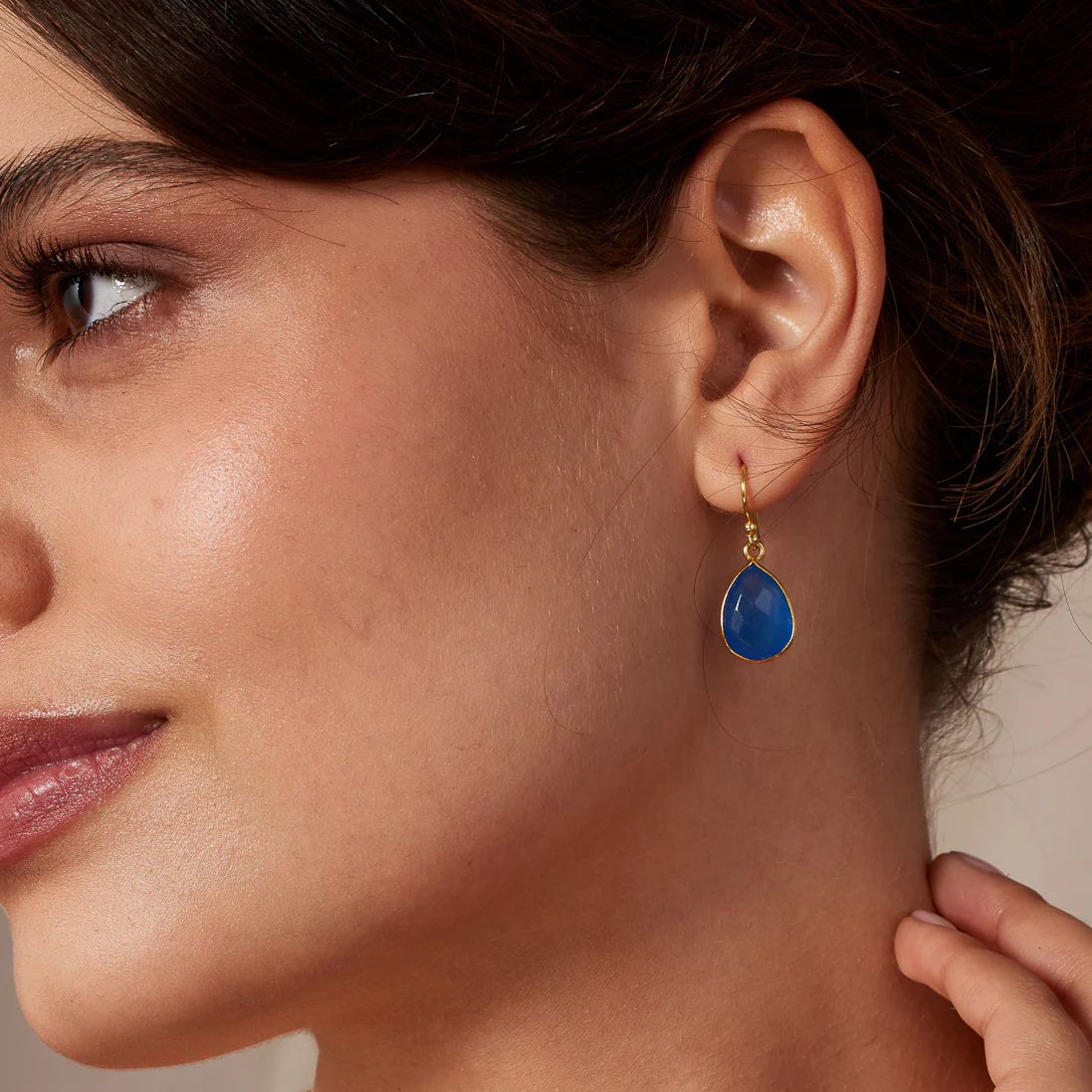 Ava Blue Jade Earrings - Image 2