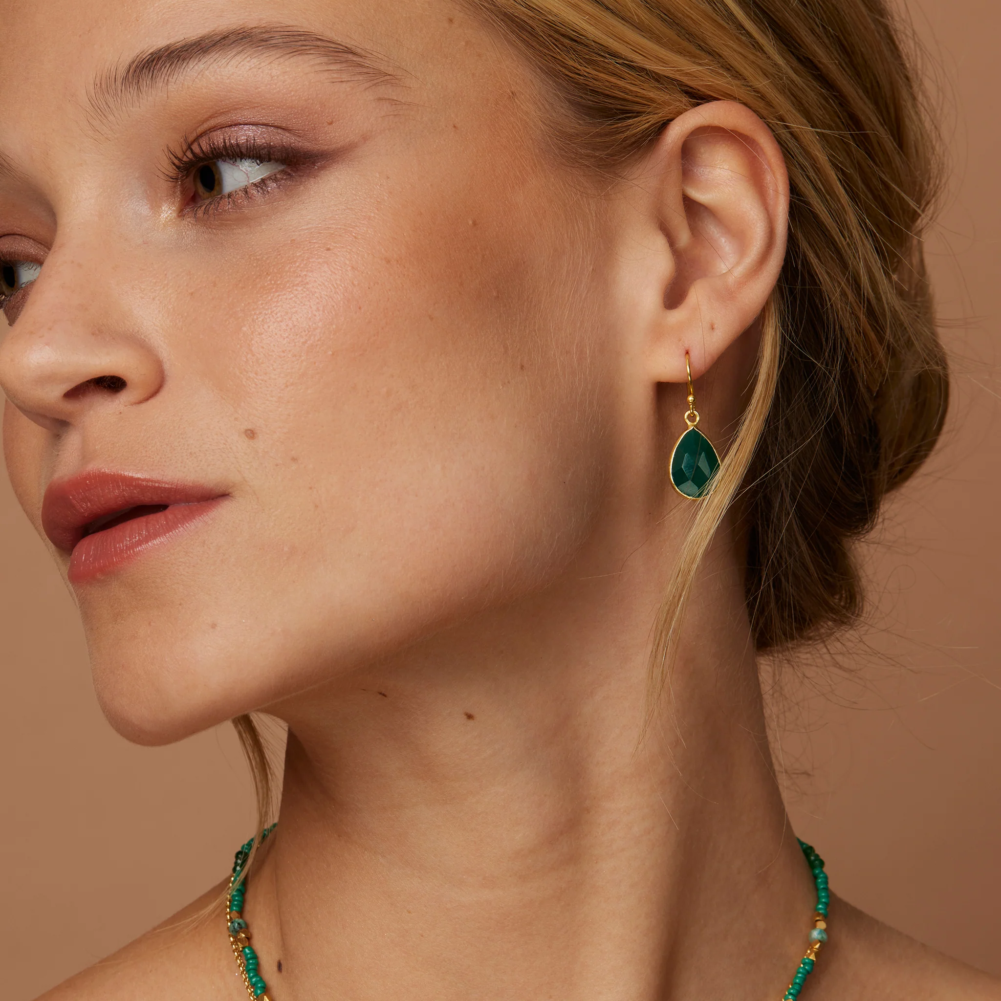 Ava Green Onyx Earrings - Image 2