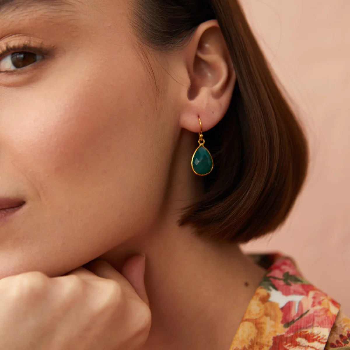 Ava Green Onyx Earrings - Image 3