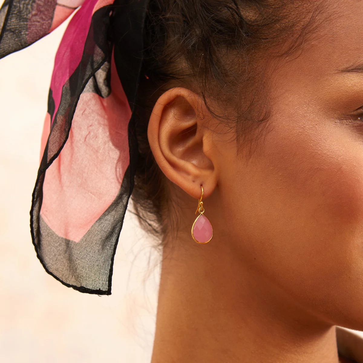 Ava Pink Jade Earrings - Image 4