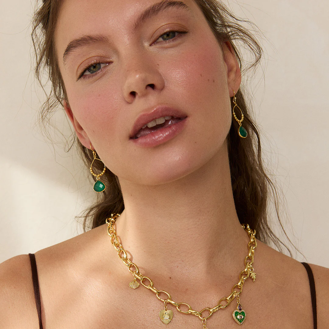 Bay Reef Dark Green Onyx Earrings - Image 6