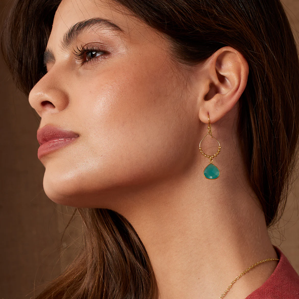Bay Reef Aqua Chalcedony Earrings - Image 2