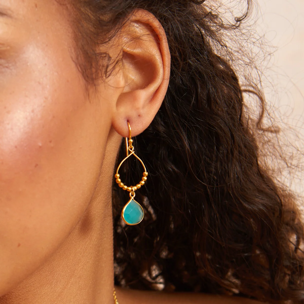 Bay Reef Aqua Chalcedony Earrings - Image 3