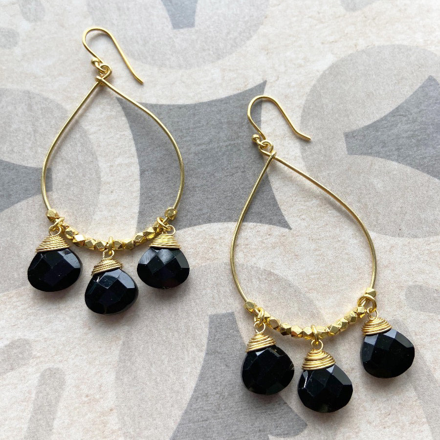 Bella Black Onyx Earrings - Image 3