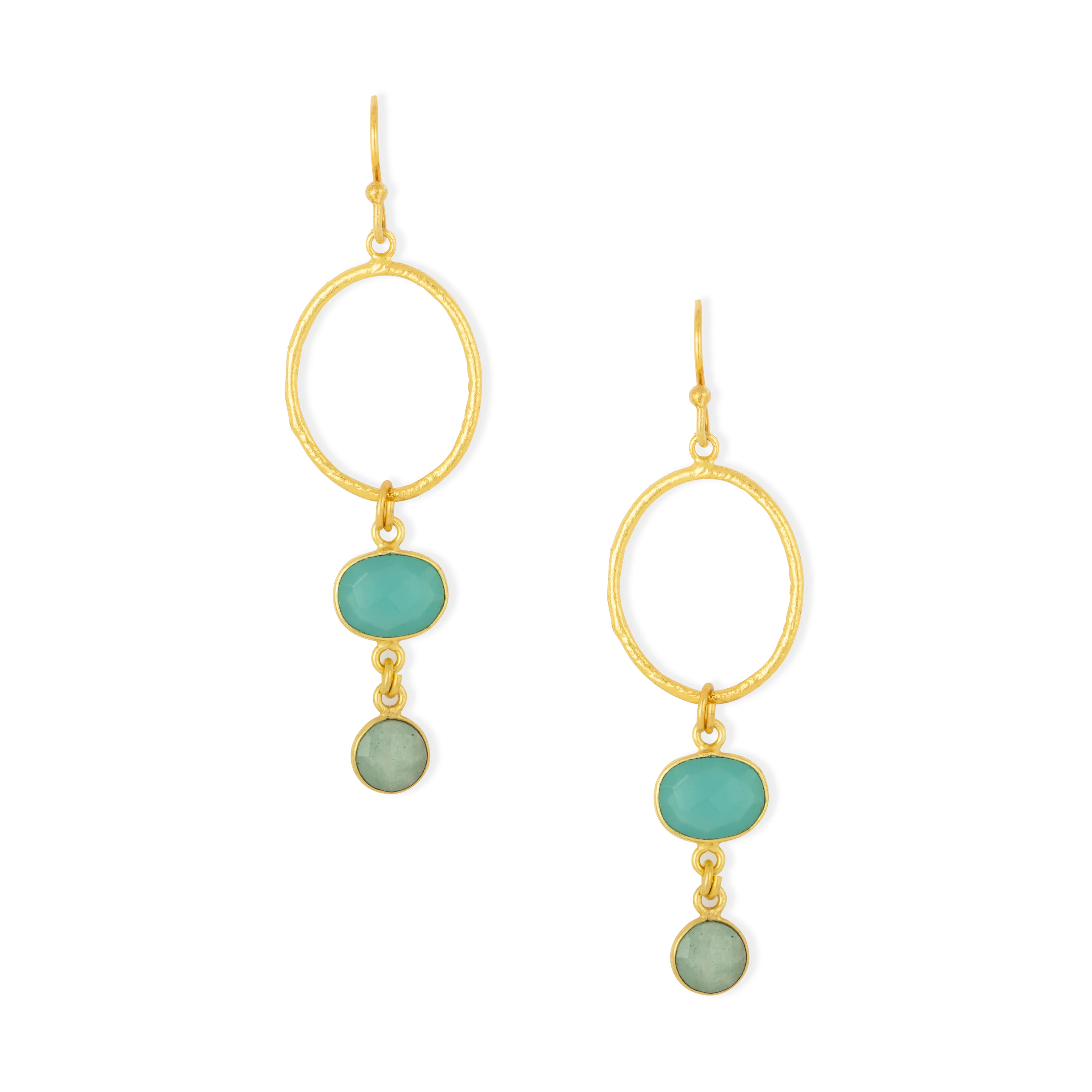 Cadiz Gemstone Hoop Earrings Aqua