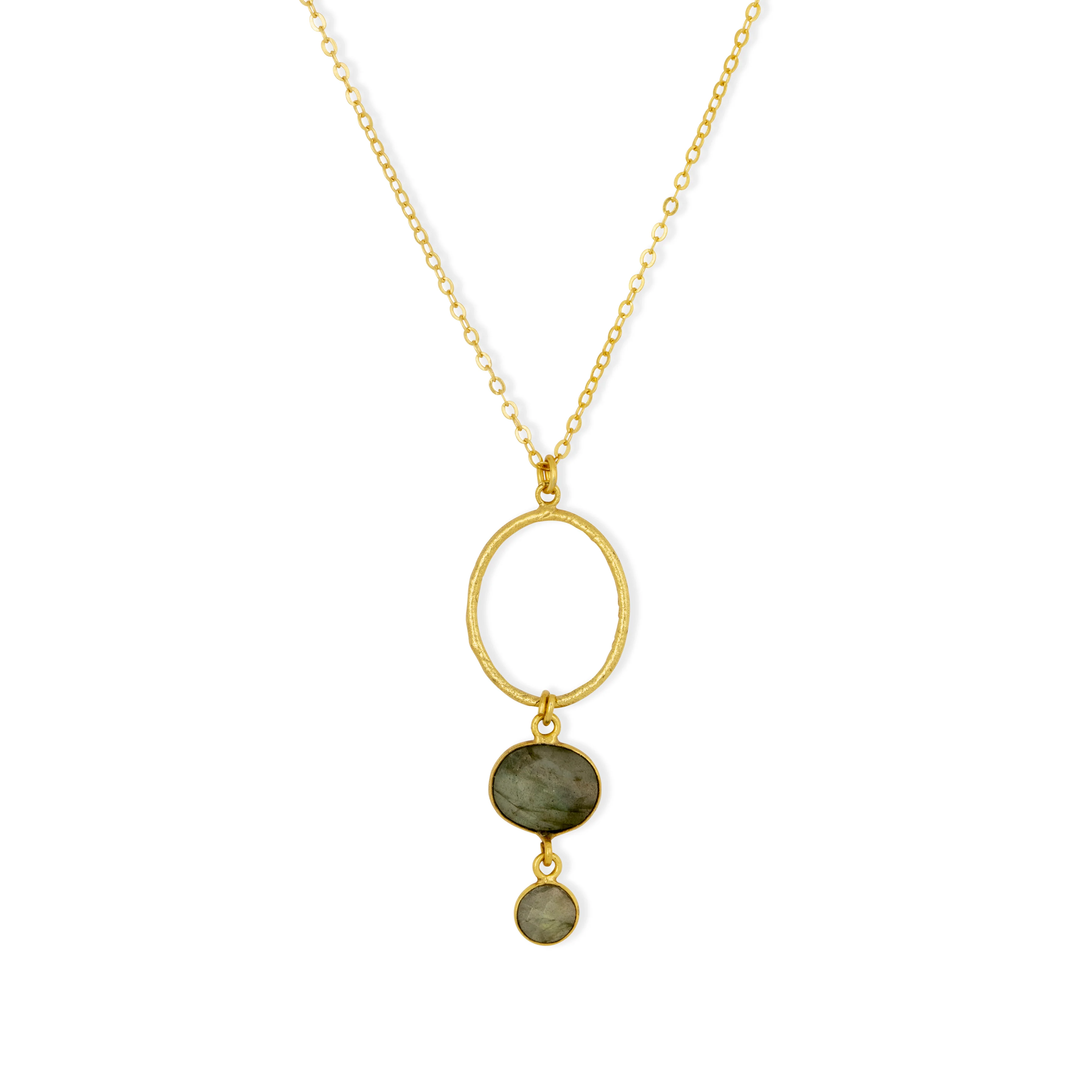 Cadiz Labradorite Gemstone Hoop Necklace