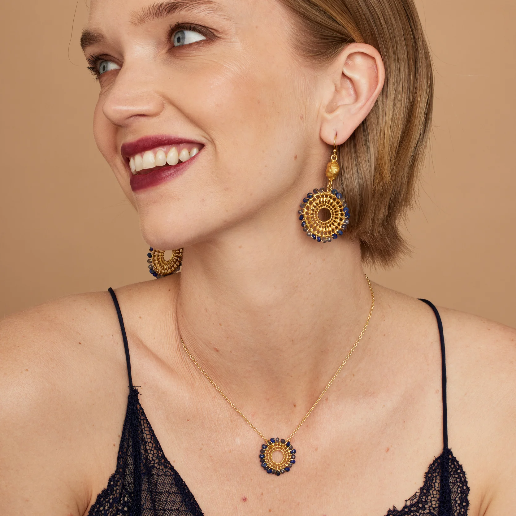 Cairo Navy Earrings - Image 4