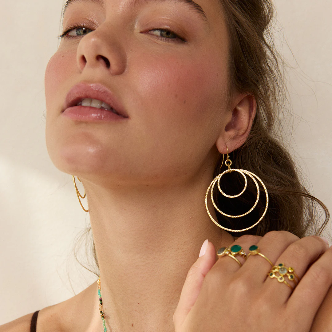 Chania Gold Earrings Gold - Image 2