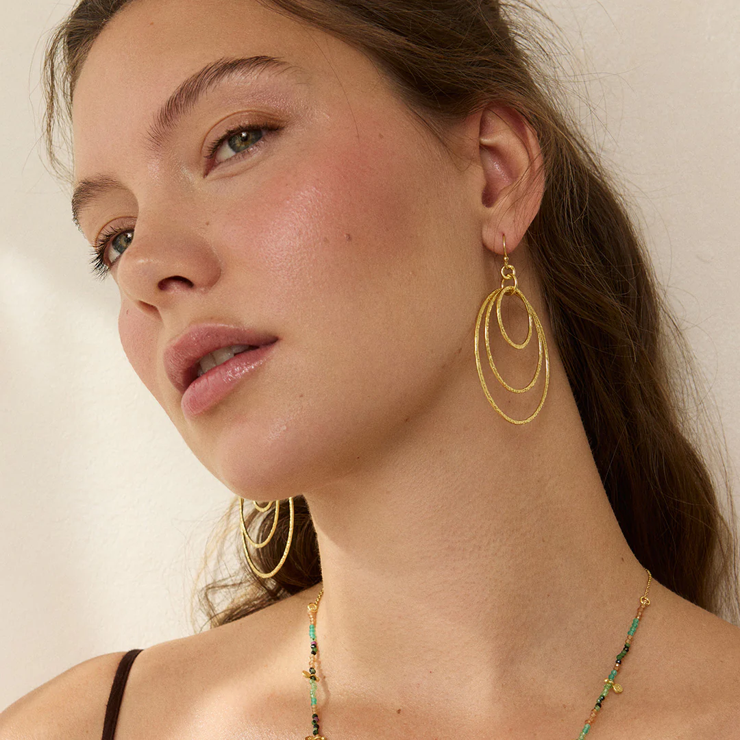 Chania Gold Earrings Gold - Image 3