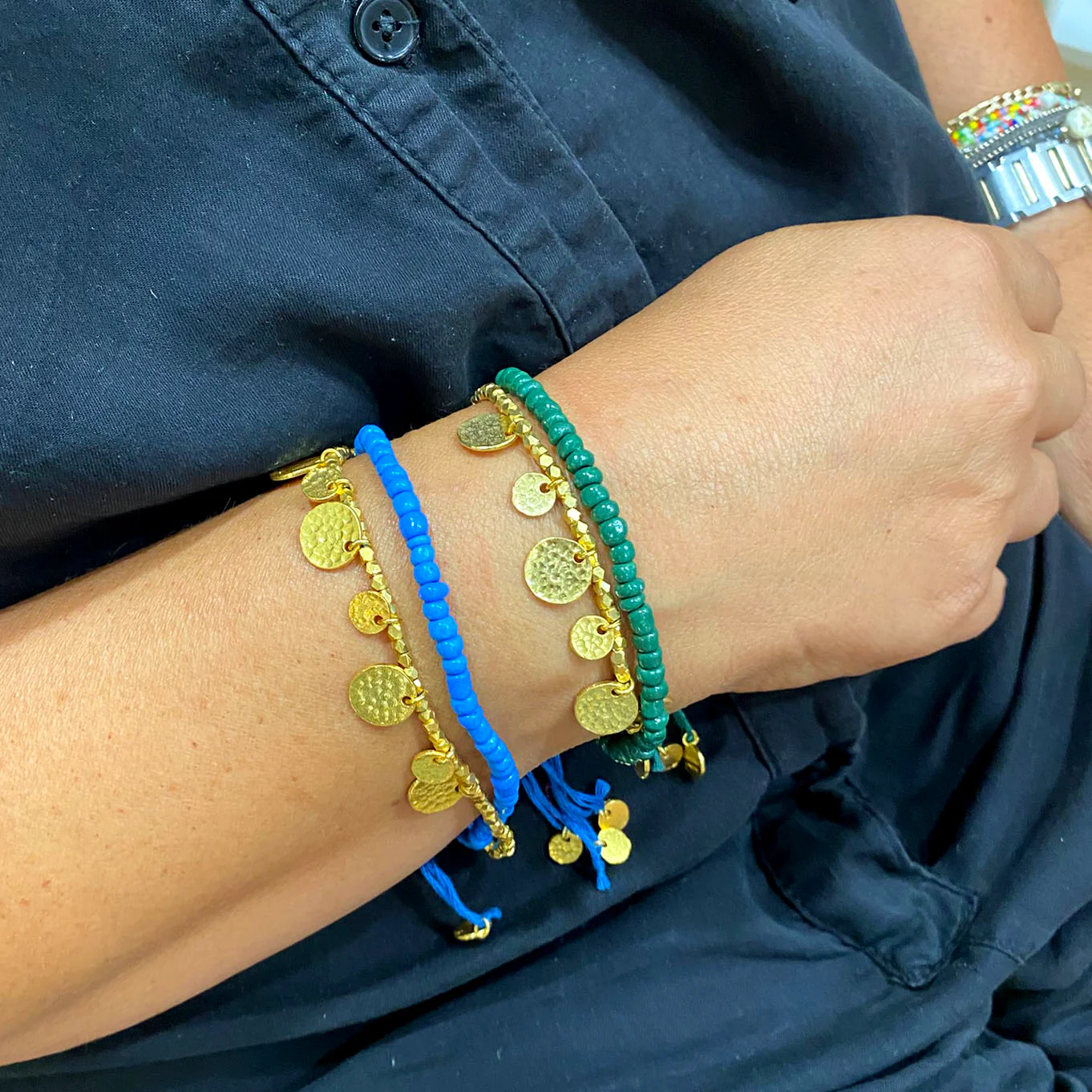 Chloe Blue Beaded Bracelet - Image 2