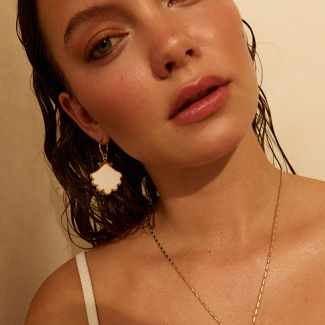 Clam Chowder Earrings White - Image 2