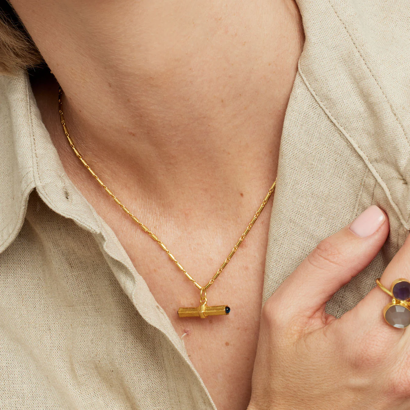 Como Iolite T-bar Necklace - Image 2
