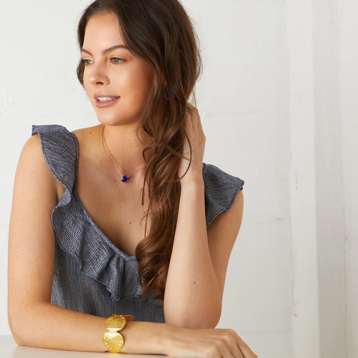 Cosmos Necklace Denim Blue Jade - Image 2