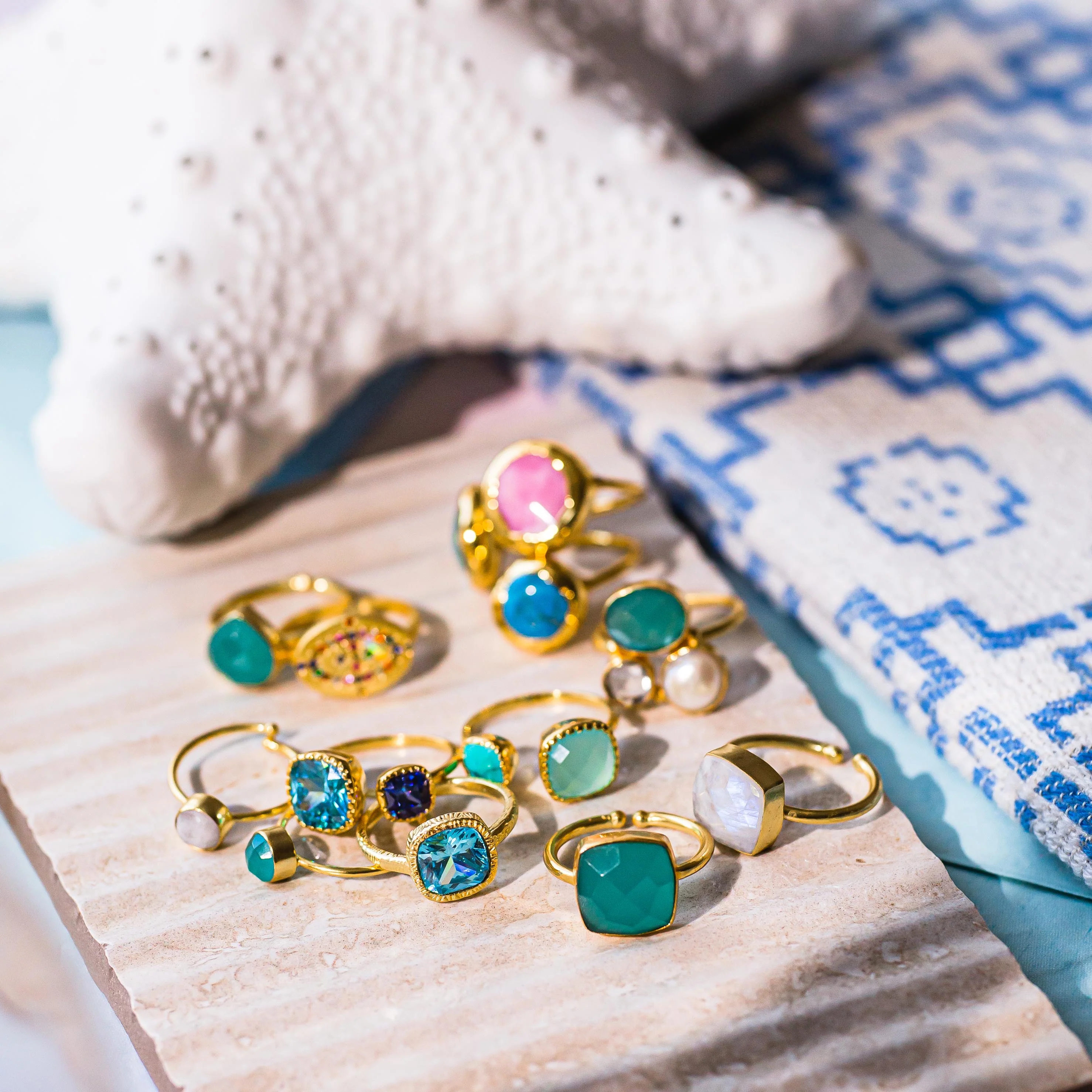 Amelie Ring Aqua & Pink - Image 3