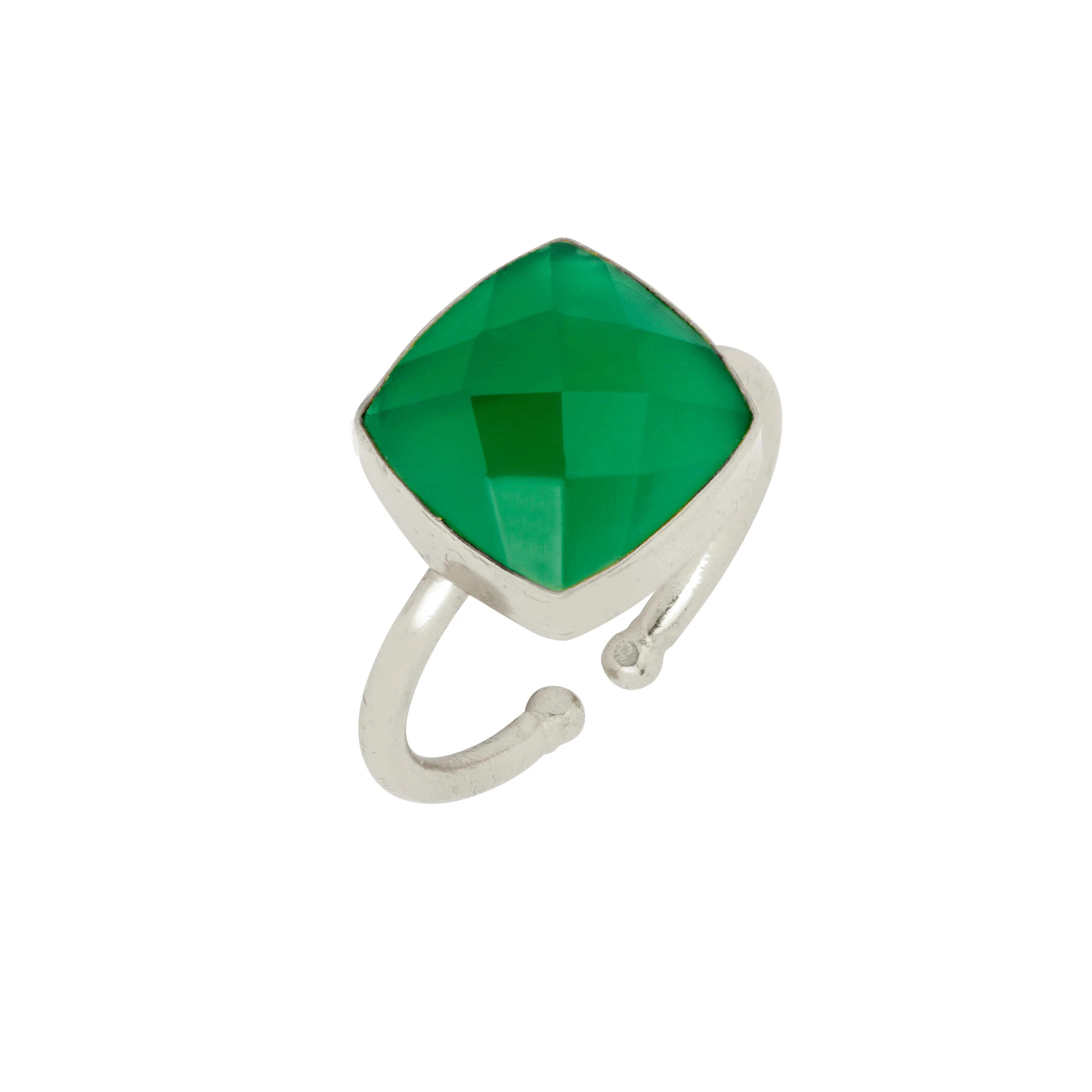 Darcy Silver Green Onyx Ring