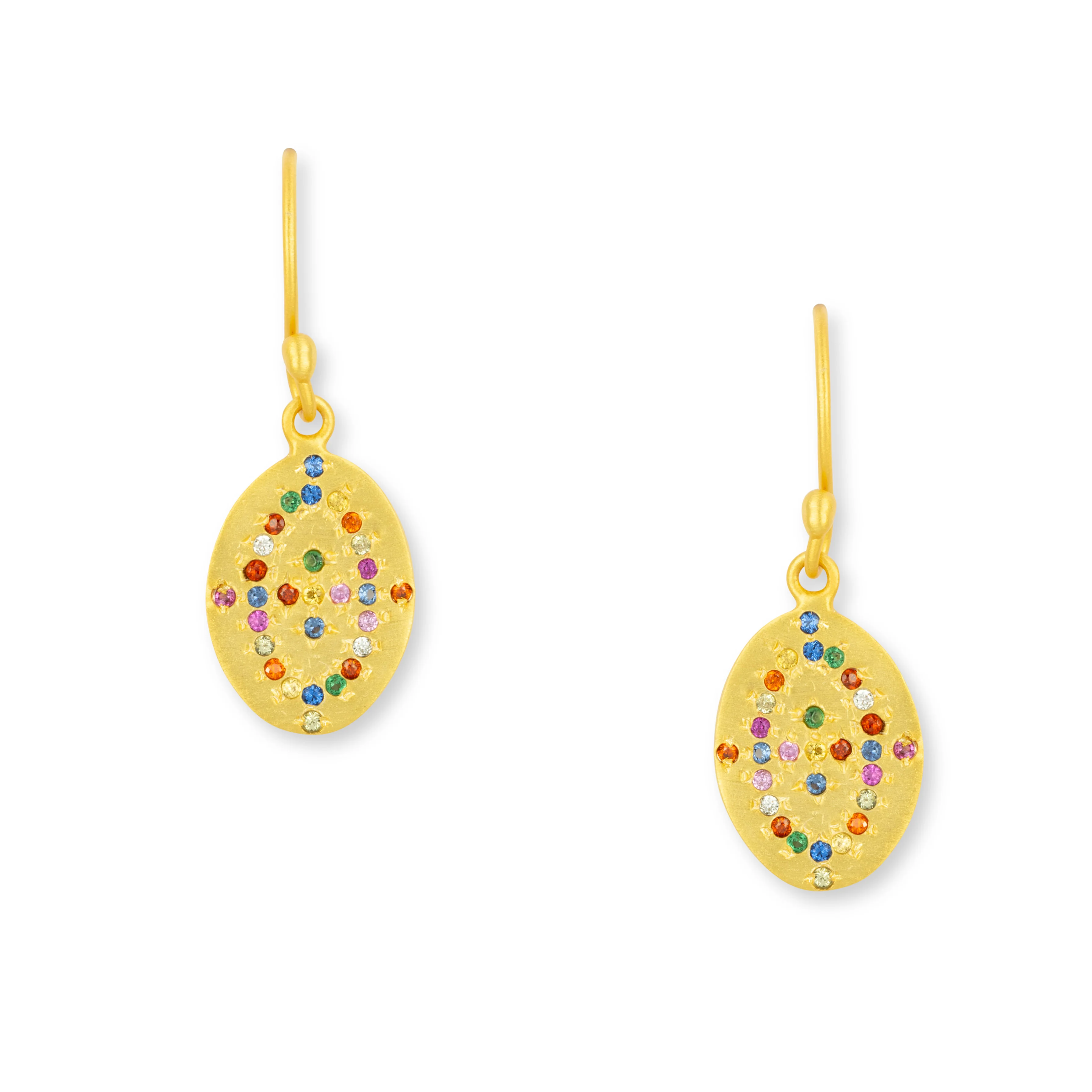 Demi Rainbow Crystal Gold Drop Earrings
