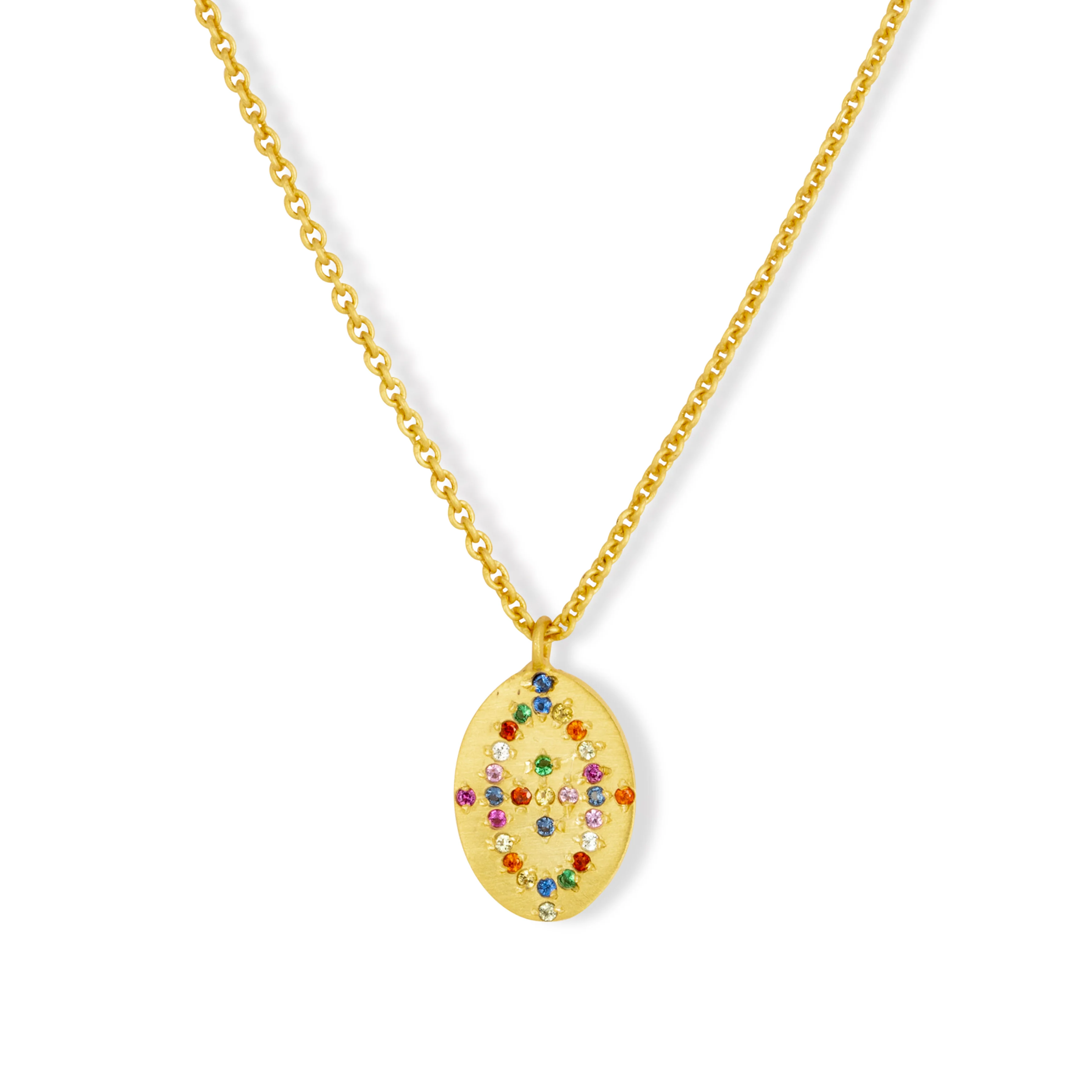 Demi Rainbow Crystal Pendant Necklace