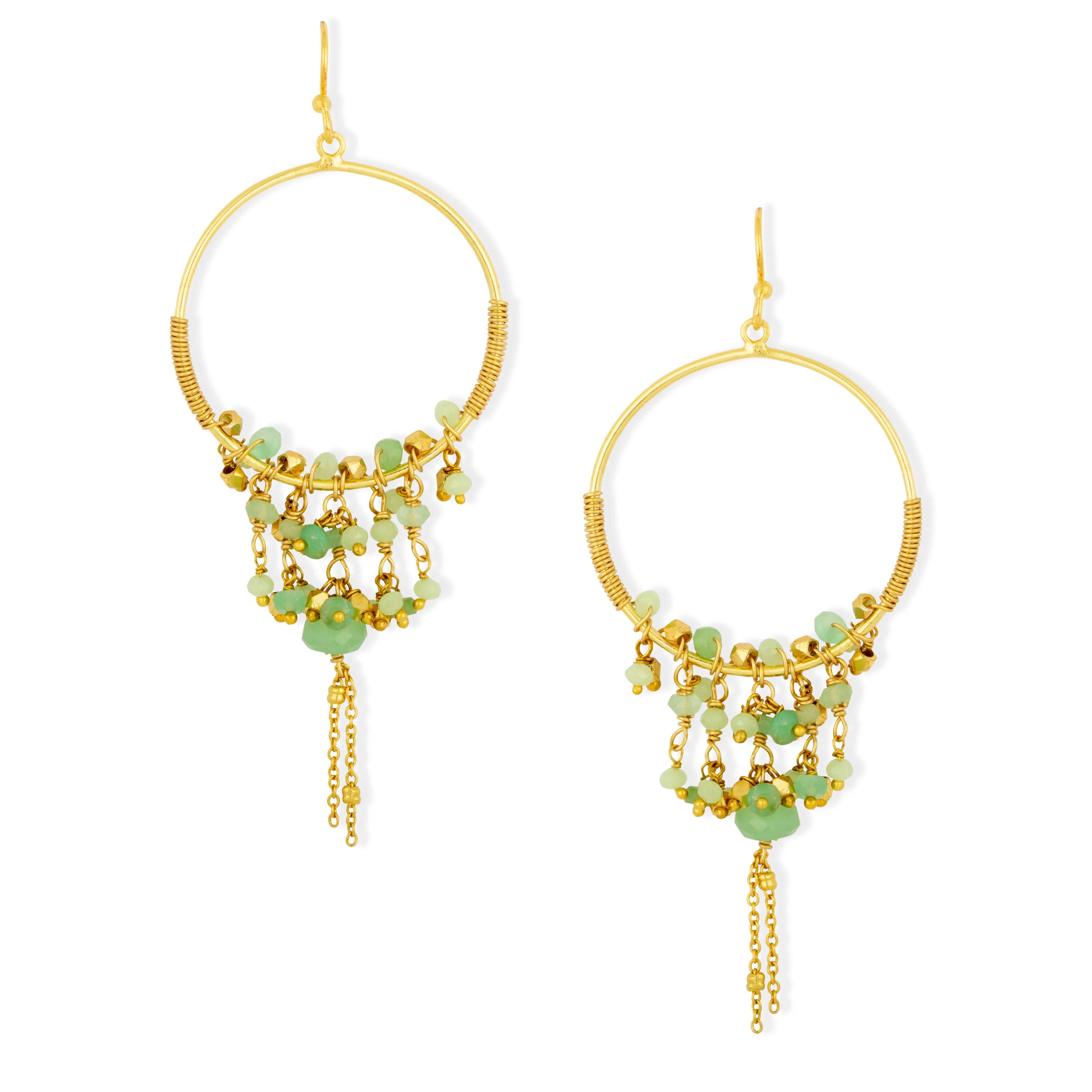Destin Charm Hoop Earrings Green