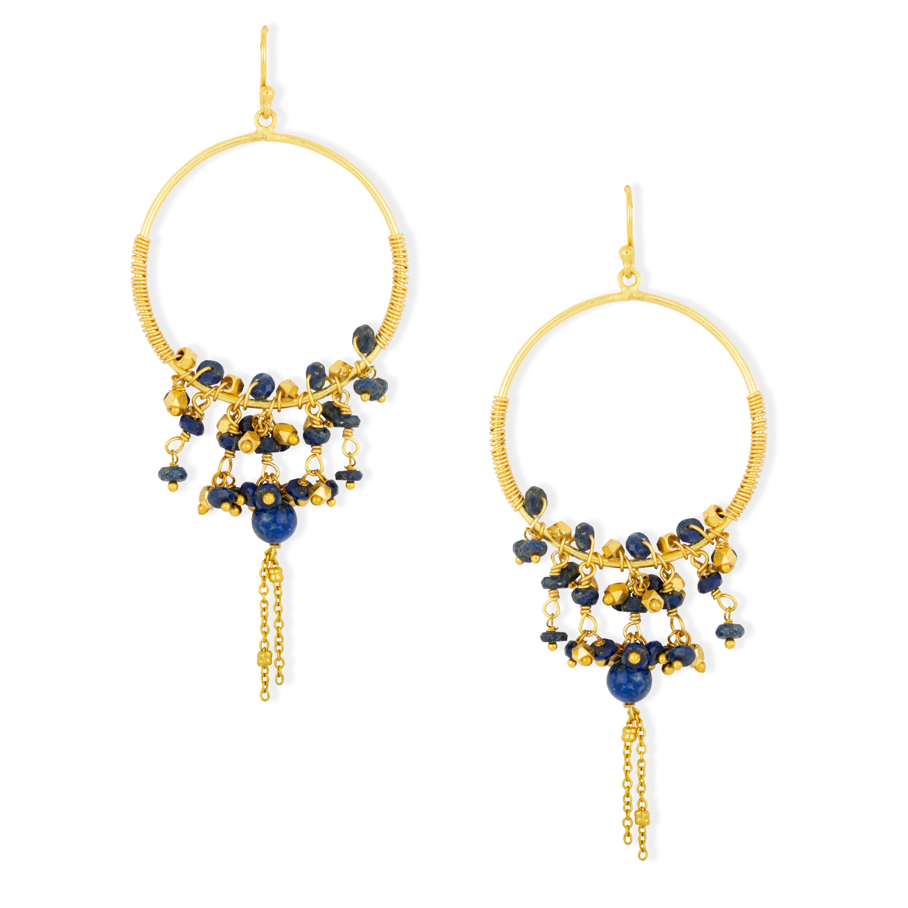 Destin Navy Charm Hoop Earrings