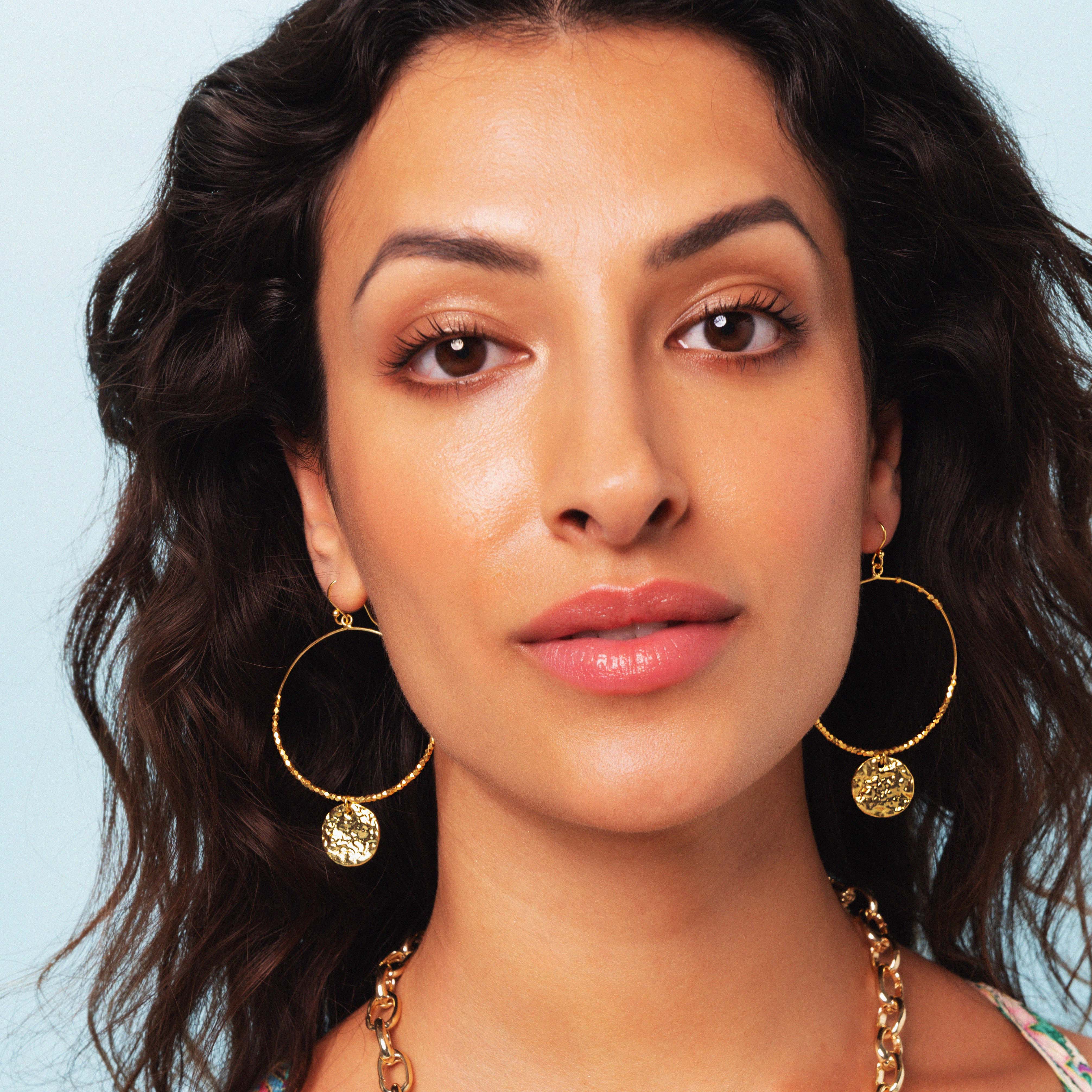 Dominique Large Gold Hoop Earrings - Image 3