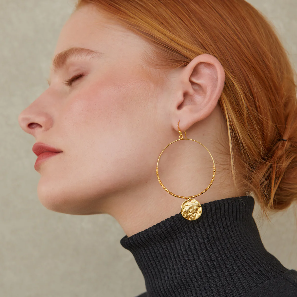 Dominique Large Gold Hoop Earrings - Image 5