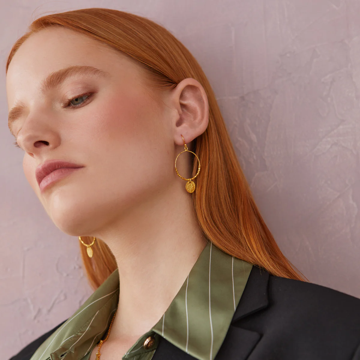 Dominique Mini Gold Hoop Earrings - Image 5