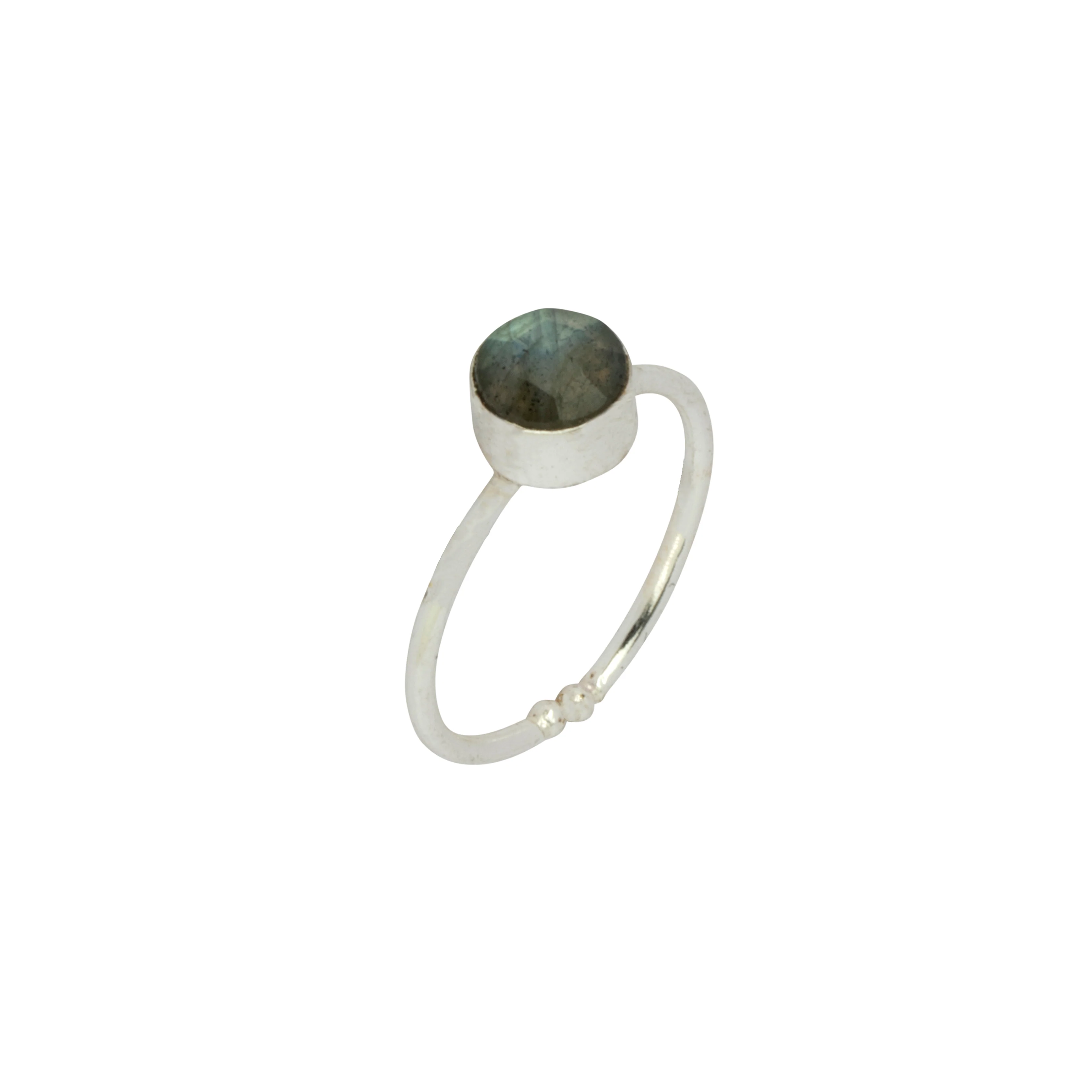 Dotty Silver Labradorite Ring