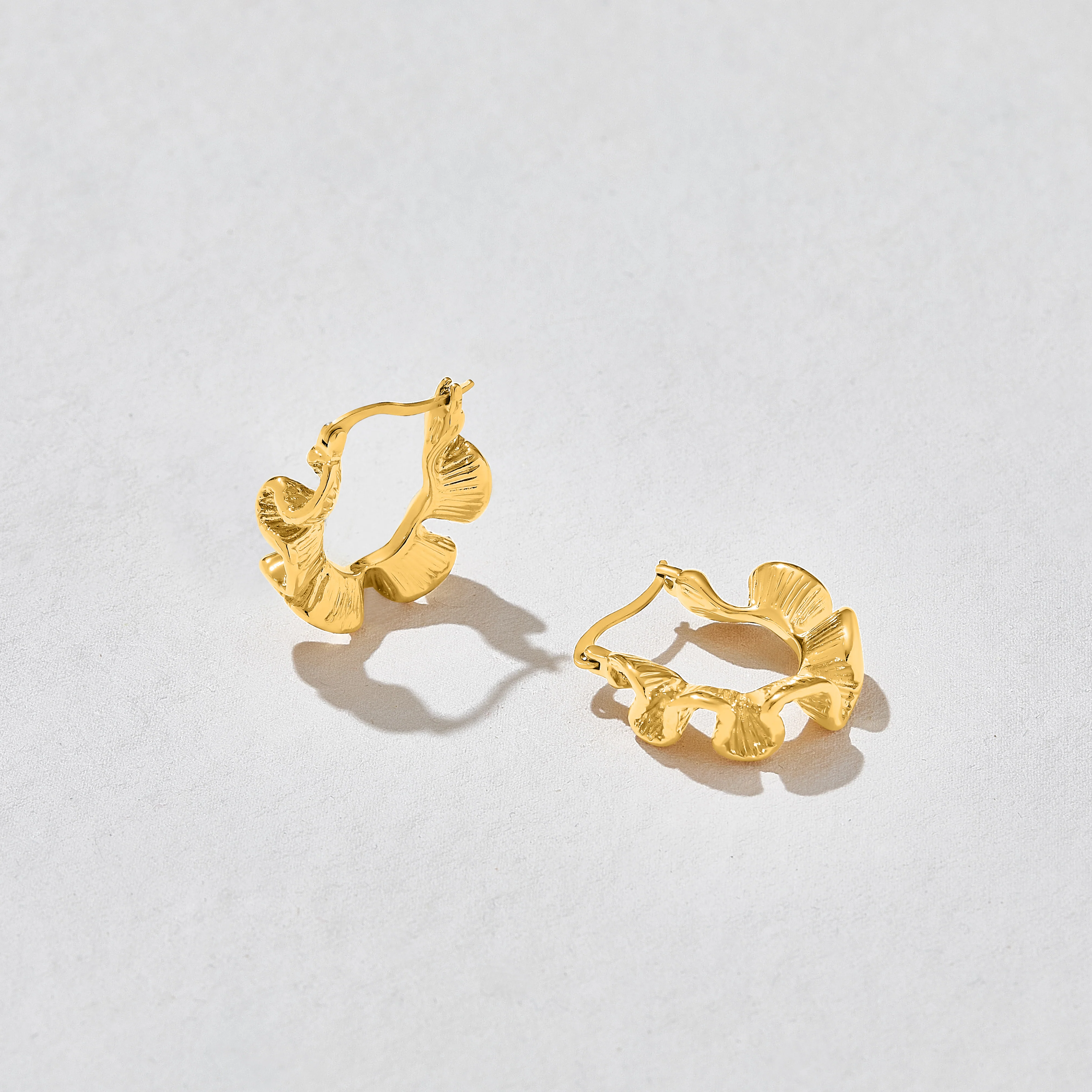 Dream Wave Gold Hoop Earrings