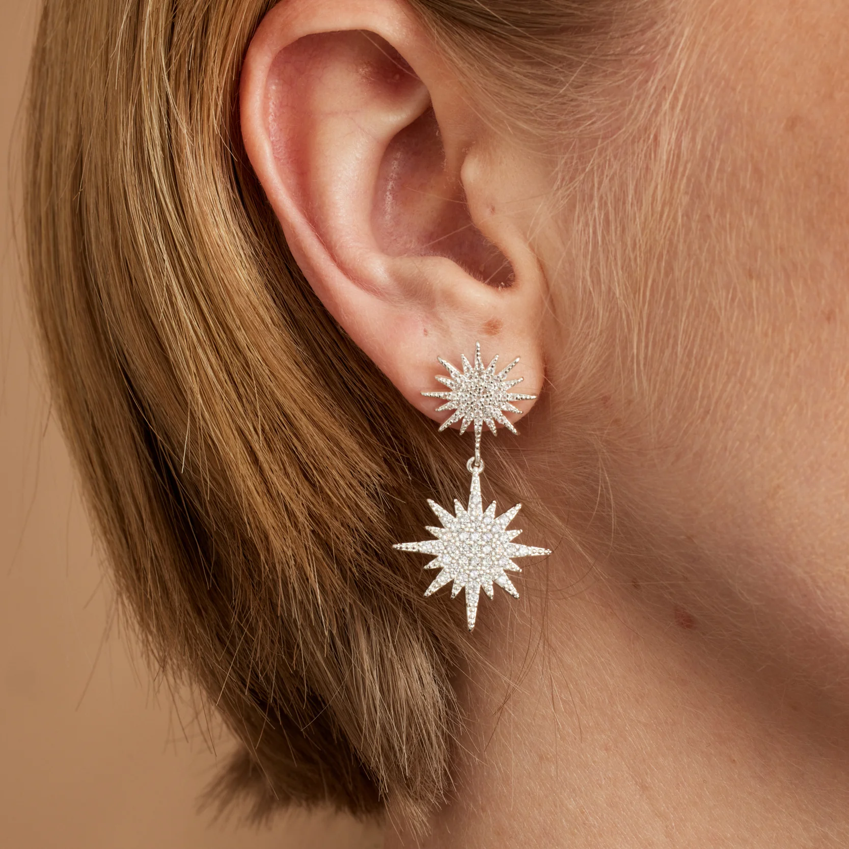 Elsa Star Earrings Silver - Image 2