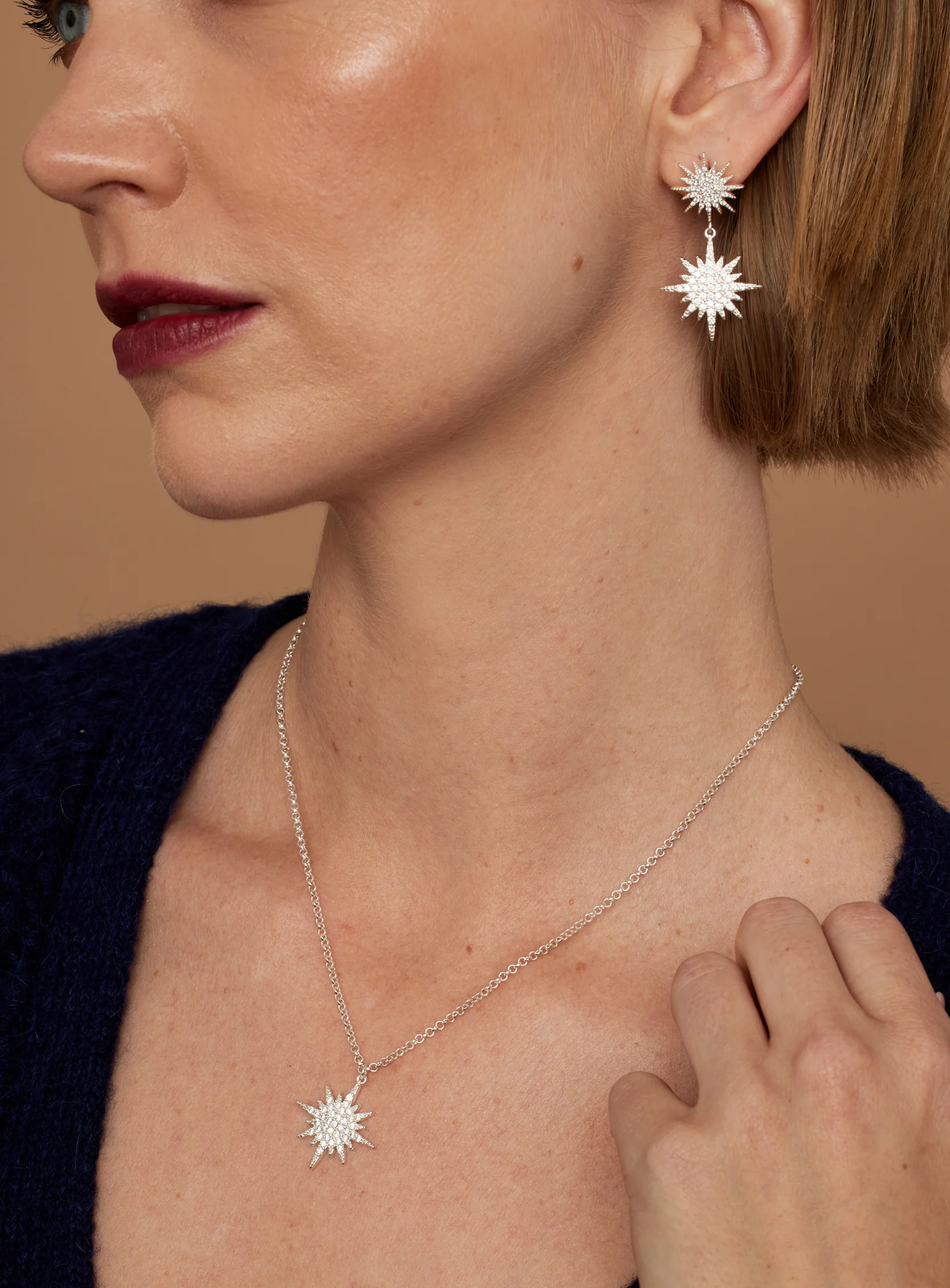 Elsa Star Earrings Silver - Image 4