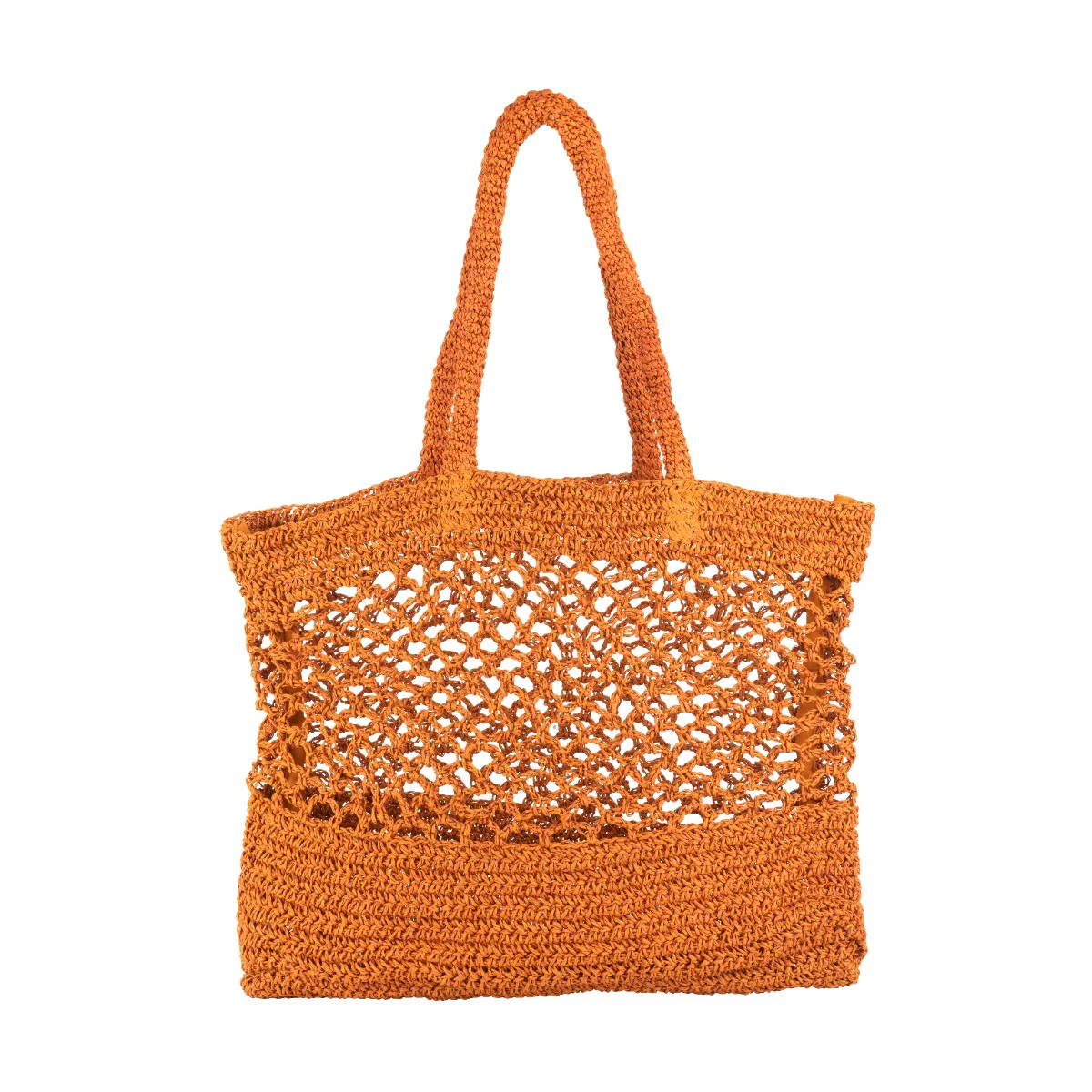 Firenze Burnt Orange Raffia Tote Bag - Image 4