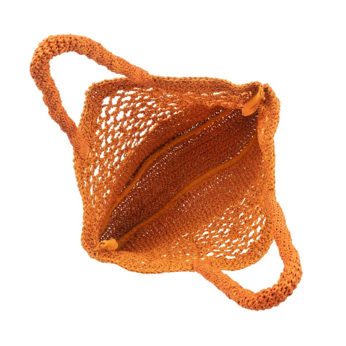 Firenze Burnt Orange Raffia Tote Bag - Image 5