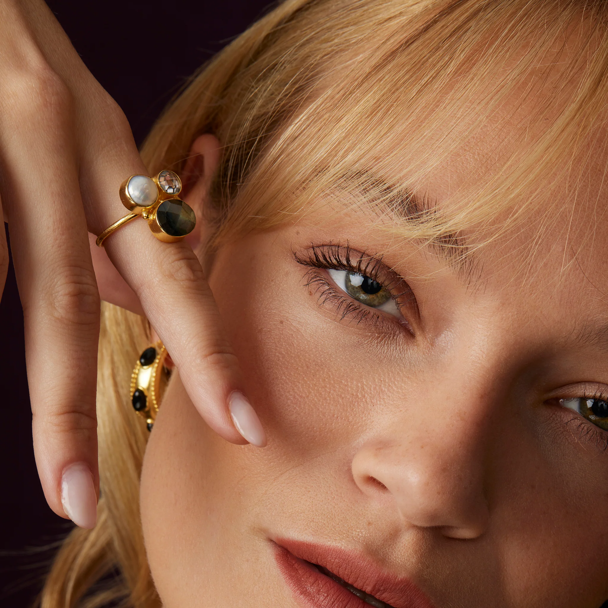 Florence Ring Grey & Pearl - Image 4