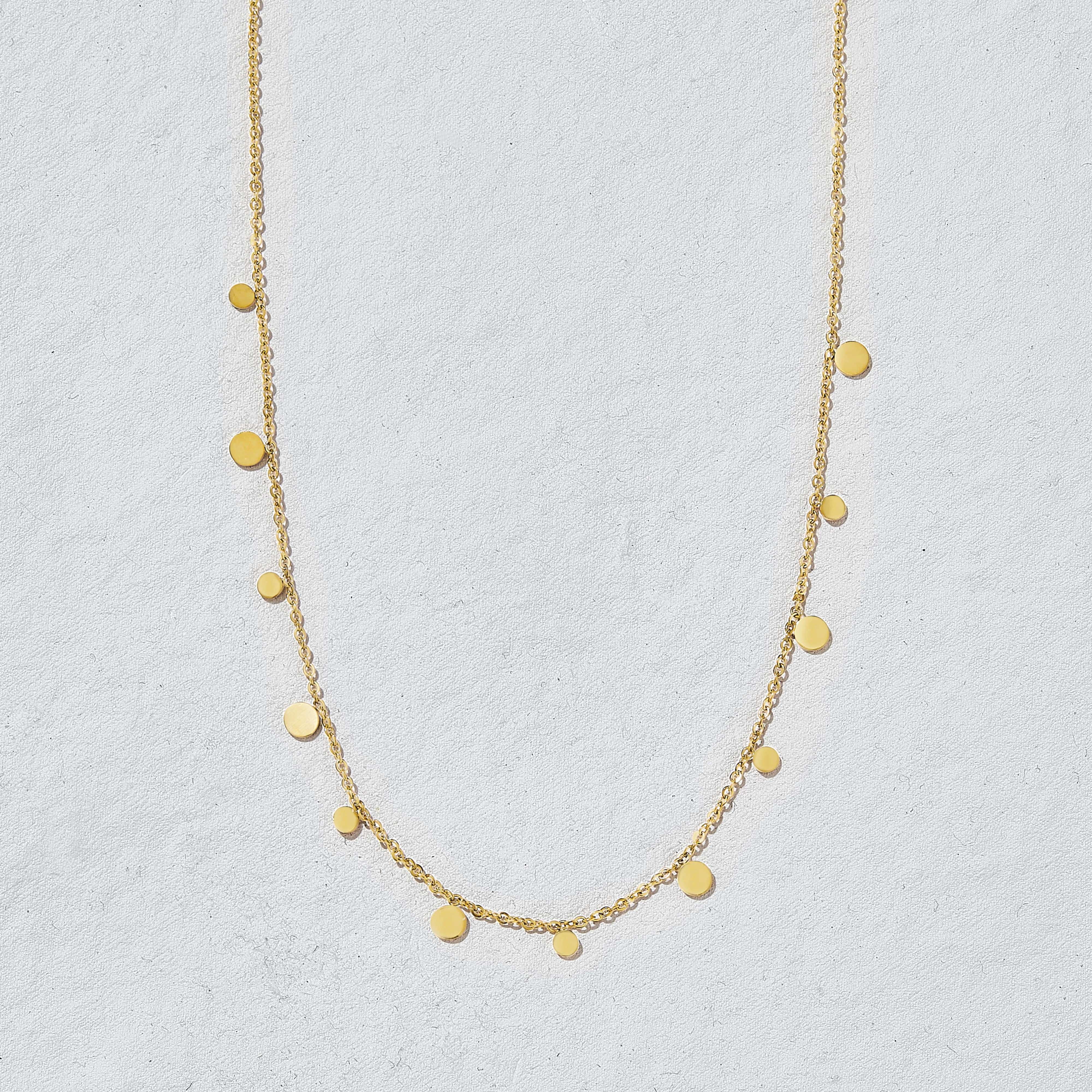 Flutter Gold Disc Nekclace