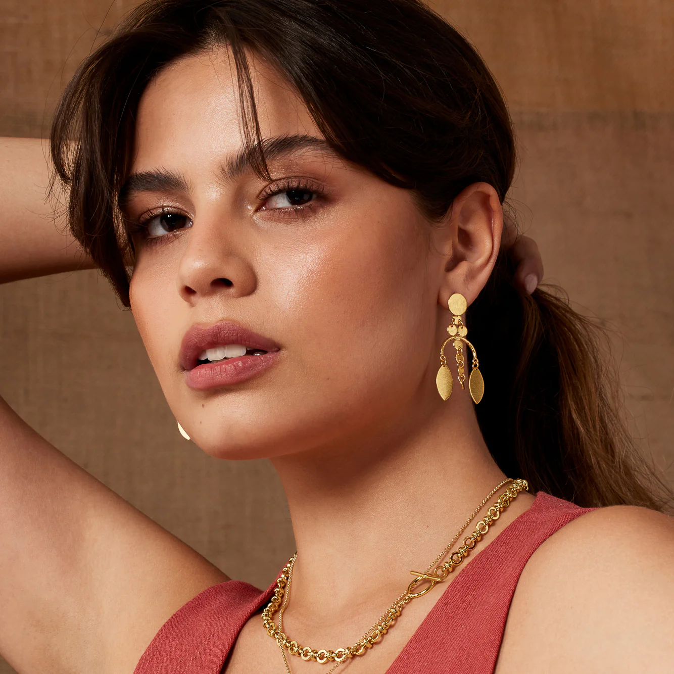 Gina Gold Charm Earrings - Image 2