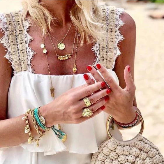 Gold Greek Island Necklace - Image 5