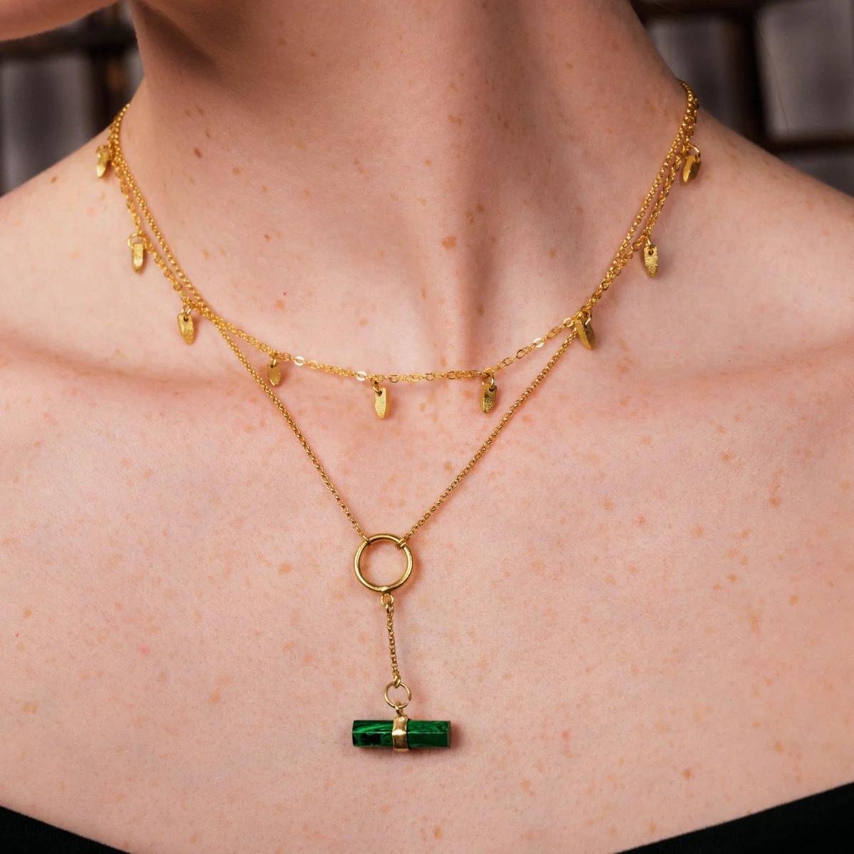 Greta Malachite Necklace - Image 2