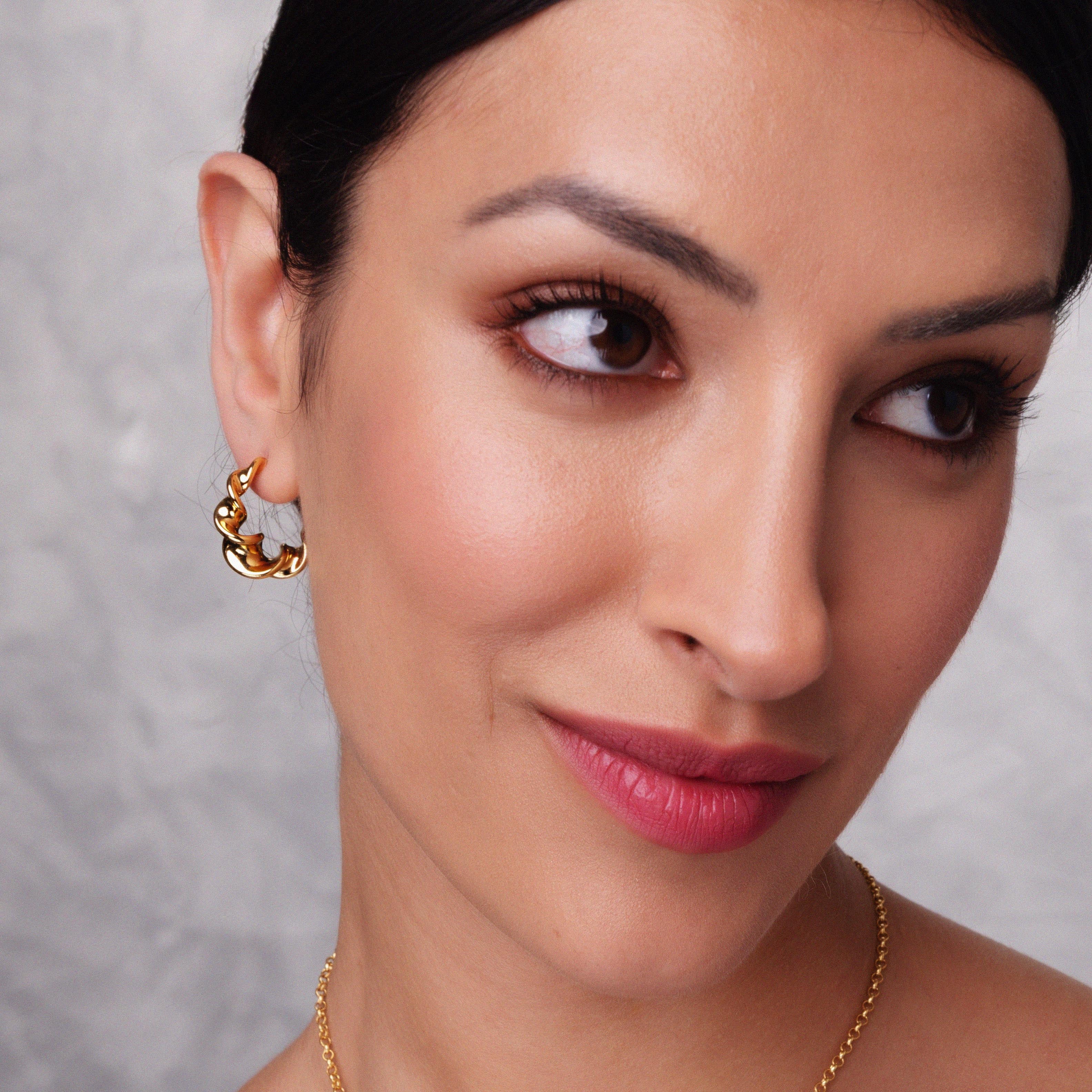 Harper Gold Hoop Earrings - Image 2