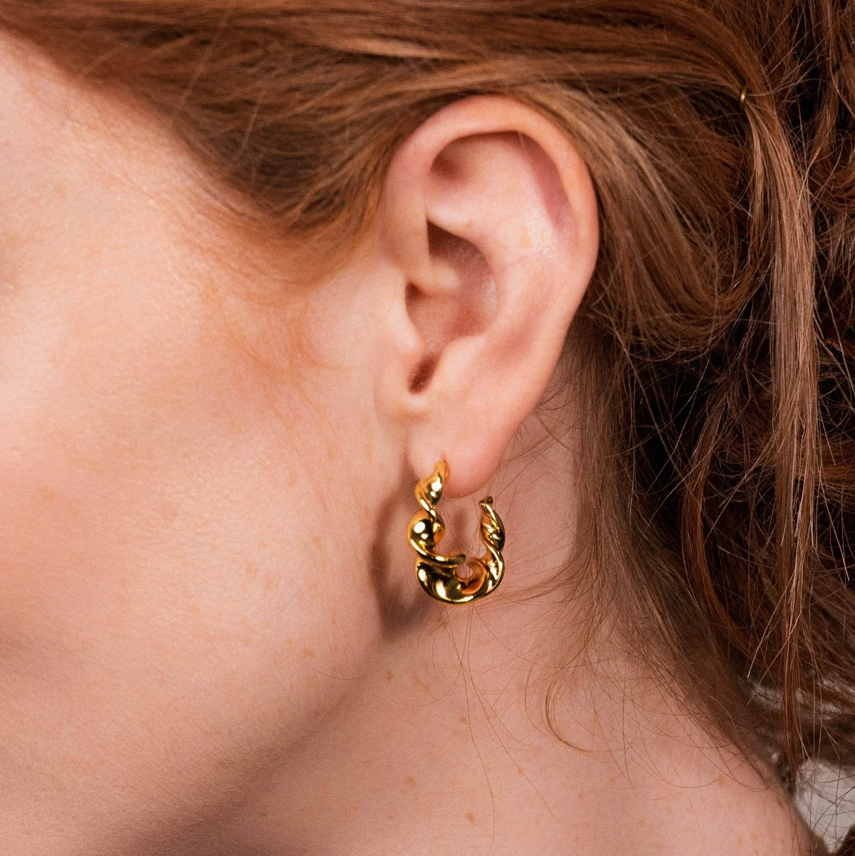 Harper Gold Hoop Earrings - Image 3